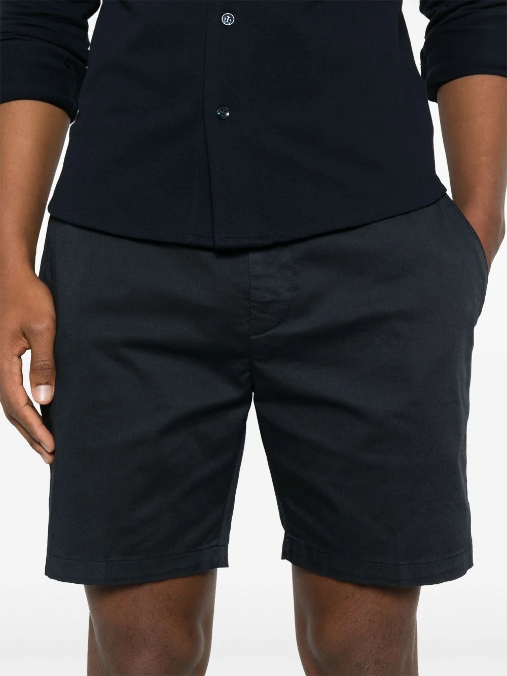 Dondup Classic Oxford Shorts with Button Fastening - Image 2
