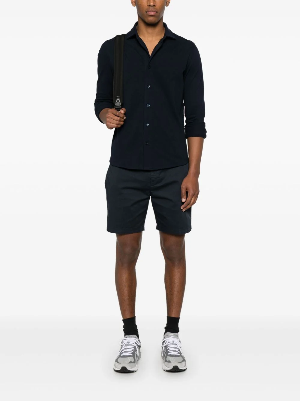 Dondup Classic Oxford Shorts with Button Fastening - Image 5