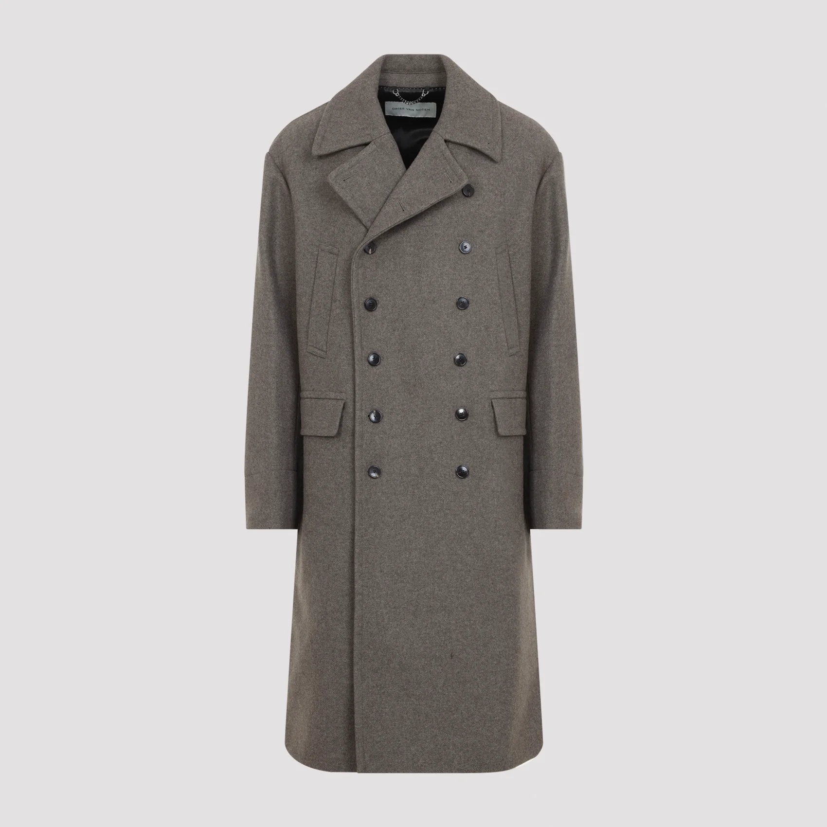 Dries Van Noten RASCOTT BIS Double-Breasted Wool Peacoat Jacket for Men