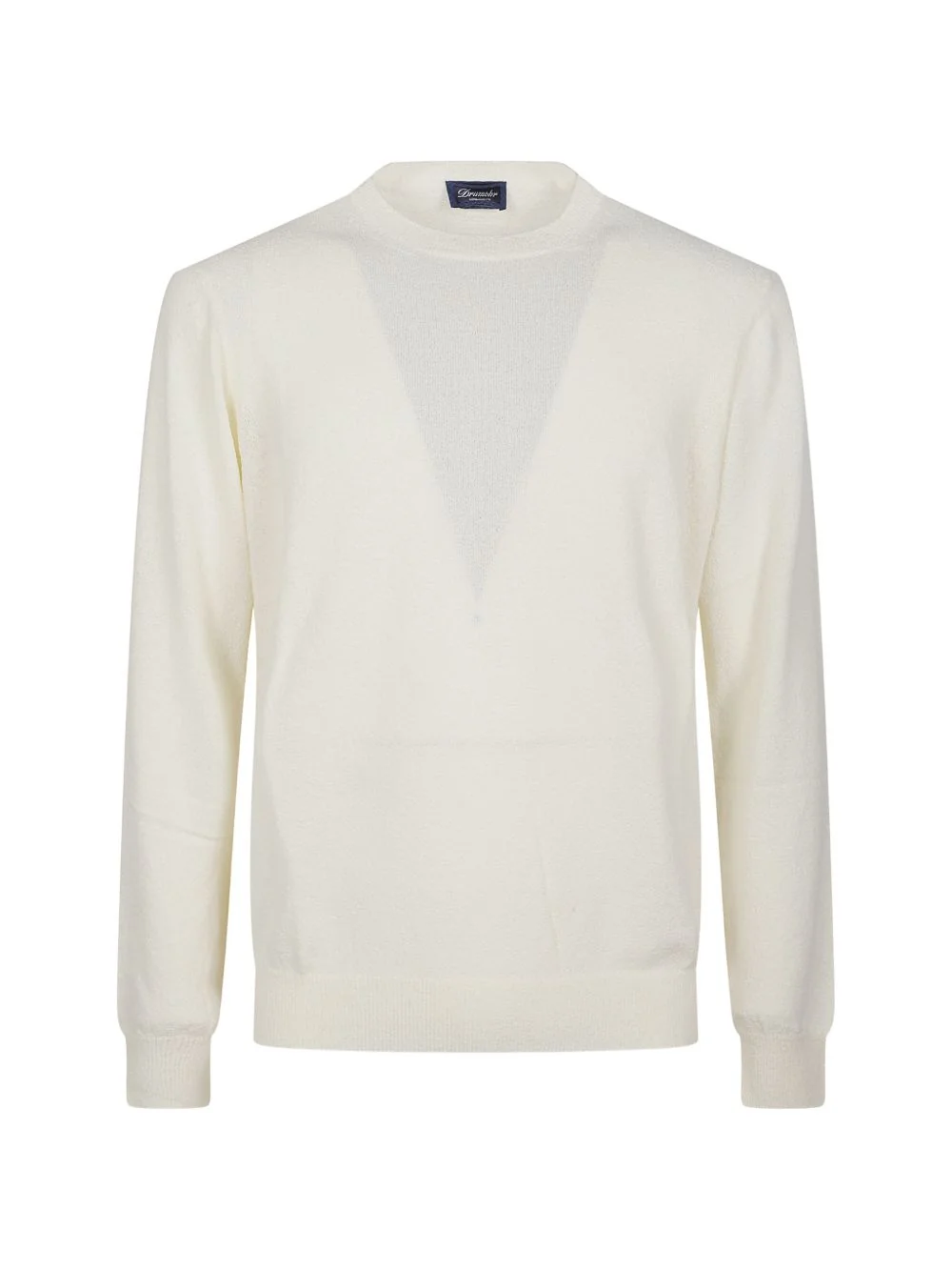 Drumohr Knit Round Neck Long Sleeve Sweater with Ribbed Trim - Image 5