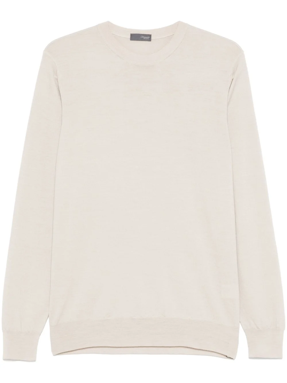 Drumohr Light Merino Wool Fine Knit Dew Neck Long Sleeve Sweater