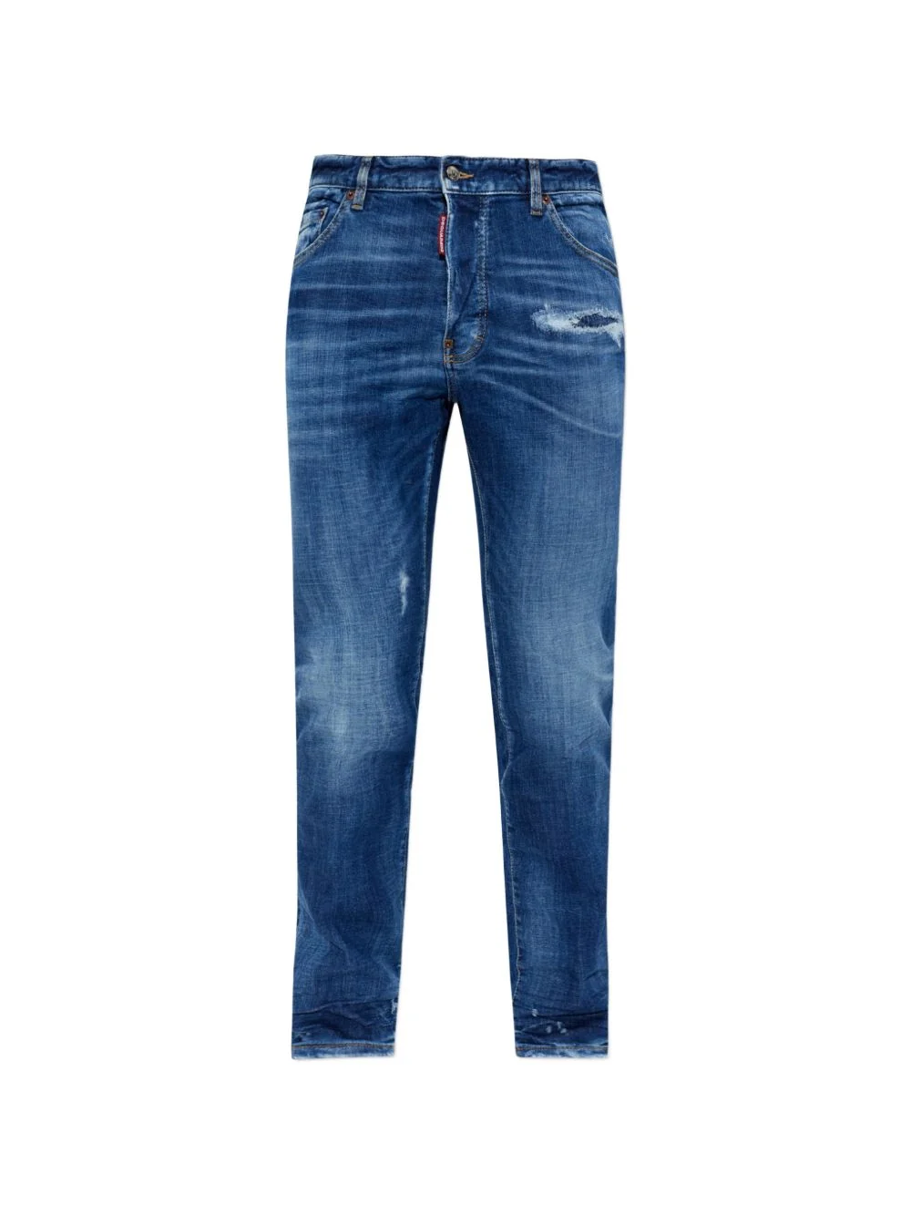 Dsquared2 Distressed Effect Straight Leg Jeans with Belt Loops - Image 2