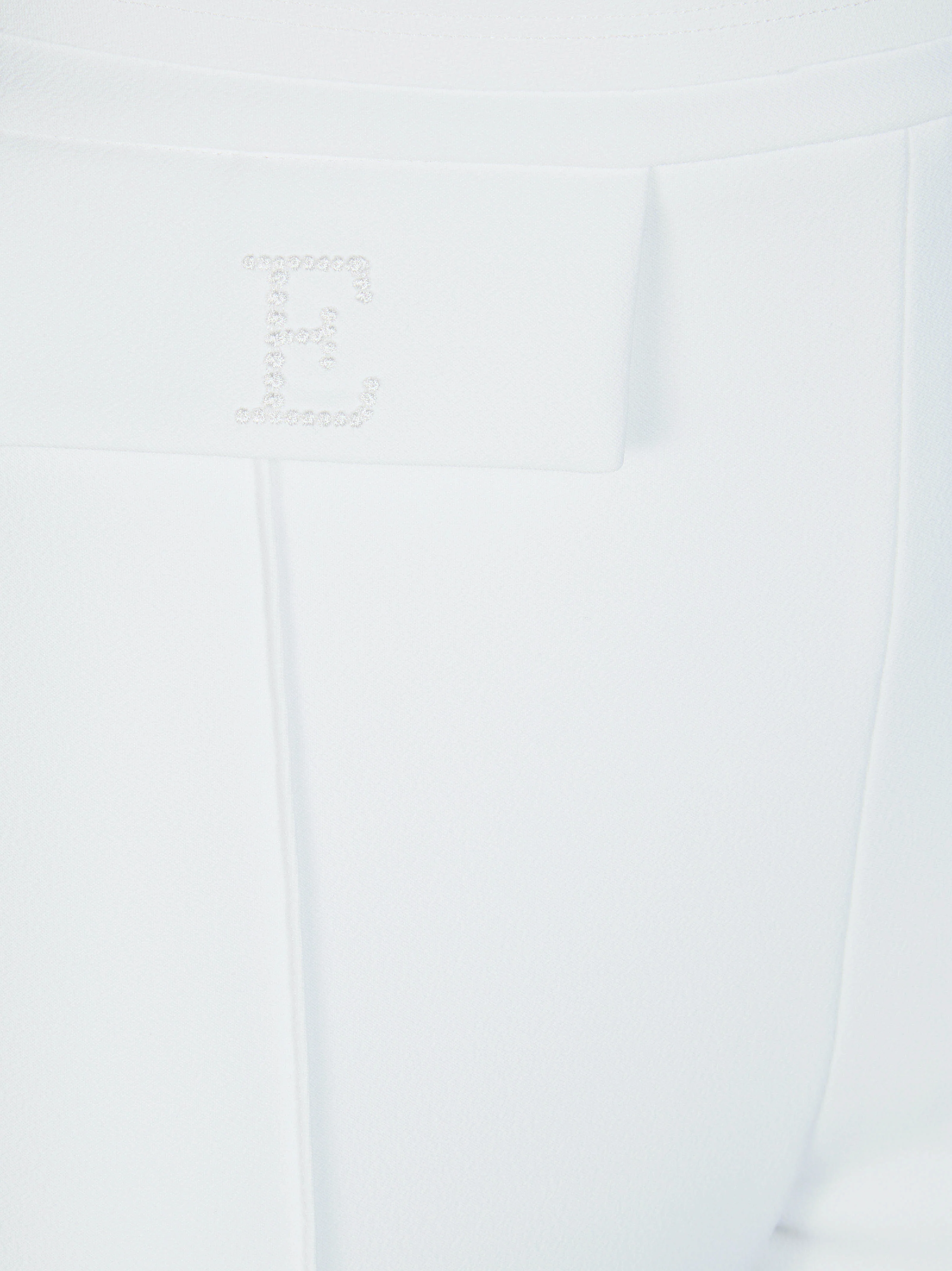 Elisabetta Franchi Double Stretch Crêpe Trousers with Embroidered Logo - Image 3