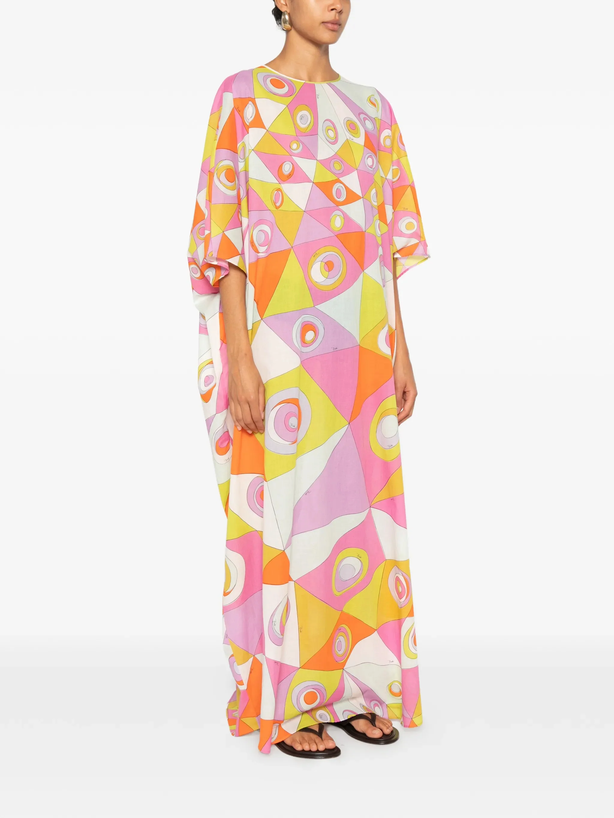 Emilio Pucci Loose Fit Maxi Dress with Tie Fastening - Image 3