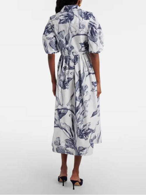 Erdem Floral Print Short Sleeve Button-Up Dress - Image 3