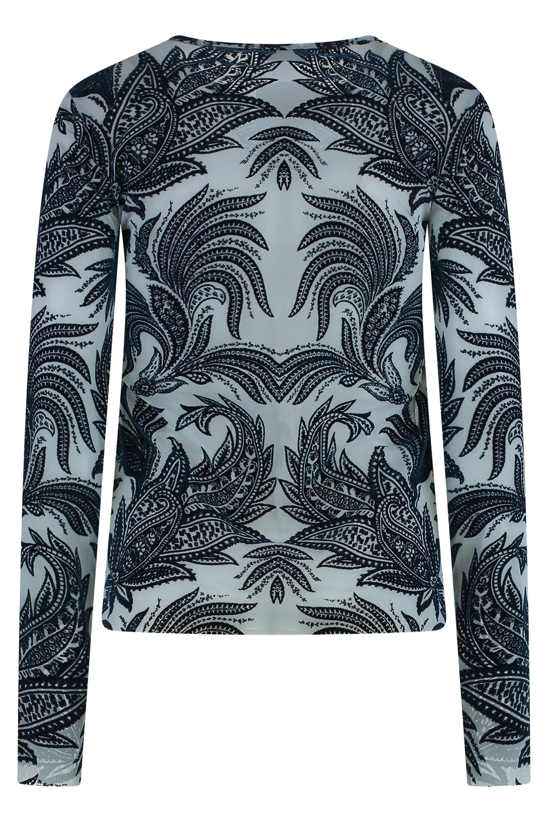 Etro Tulle Top with Velvet-Effect Print - Image 2
