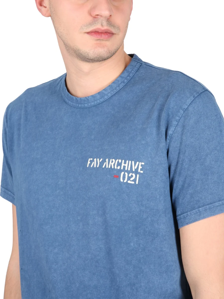 Fay Crewneck T-Shirt for Men - Image 4