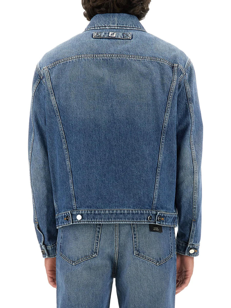 FENDI Buttoned Cotton Denim Jacket - Image 3