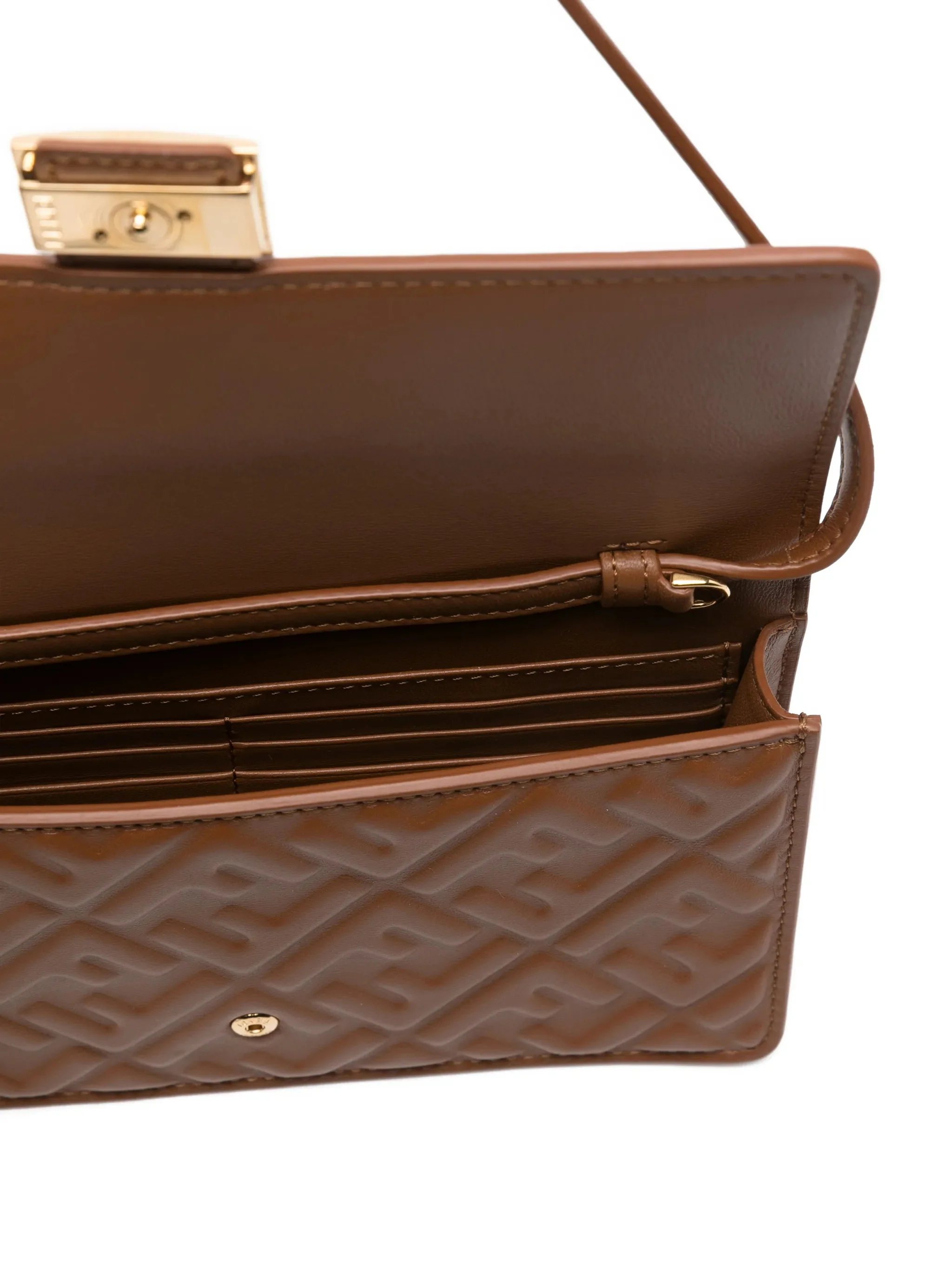 Fendi Mini Embossed FF Motif Bag - Height 11.5 cm, Width 21 cm, Depth 5 cm - Image 4