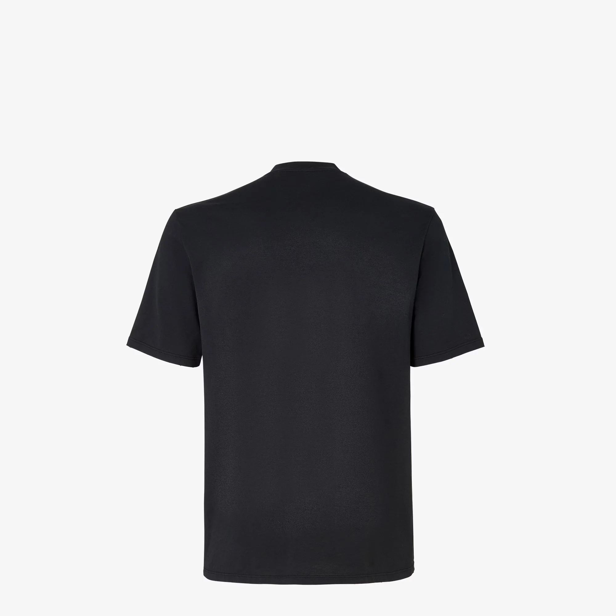 Fendi Regular-Fit Cotton T-Shirt with FENDI Stencil 1925-FY1370 Print on Left Hem - Image 2