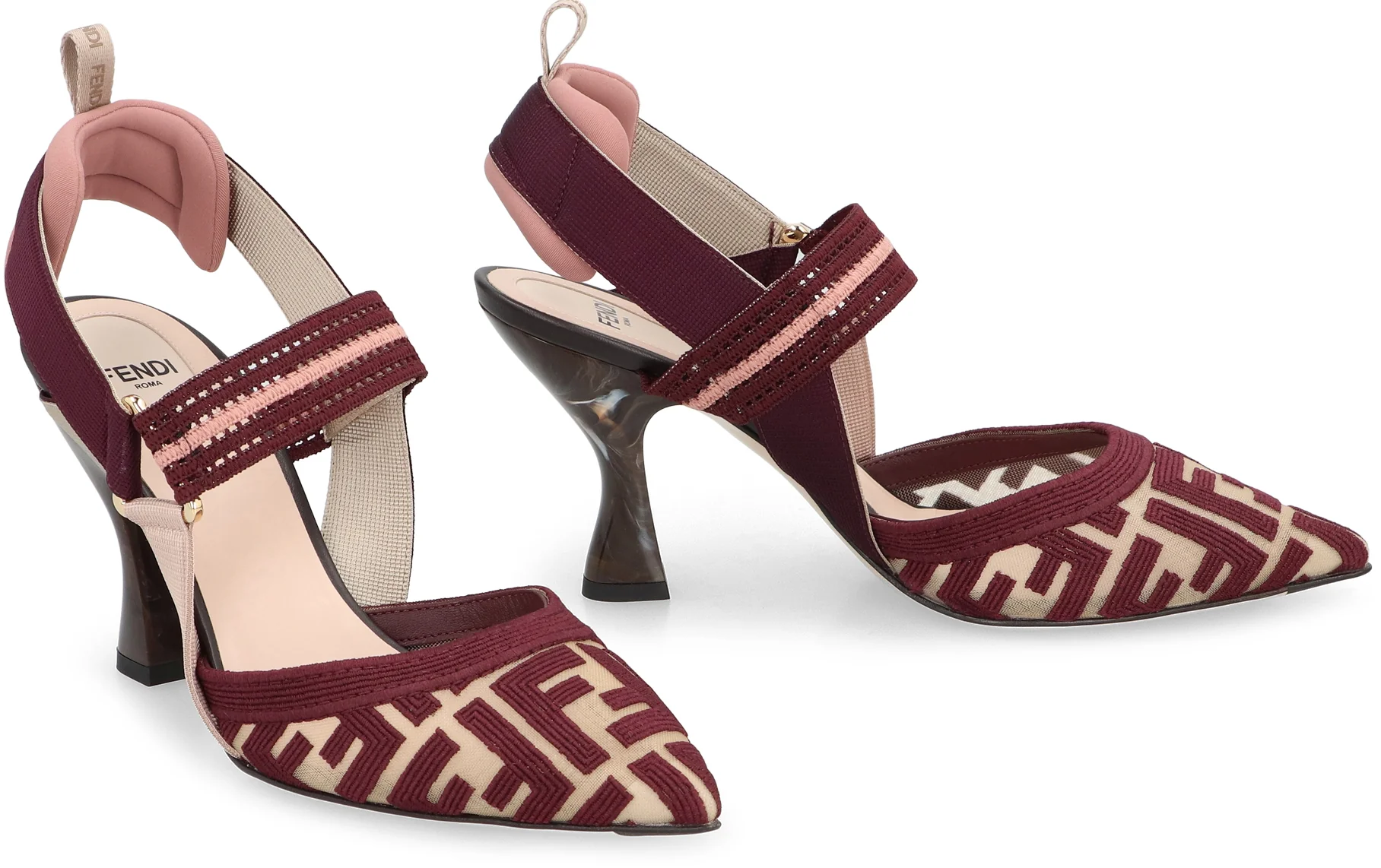 Fendi Slingback Colibrì Hummingbird Mesh Pumps with 3.3" High Heel - Image 3
