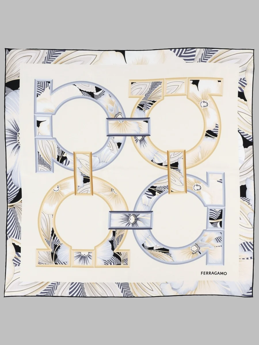 Ferragamo Gancini Hook Silk Square Scarf 70x70 cm