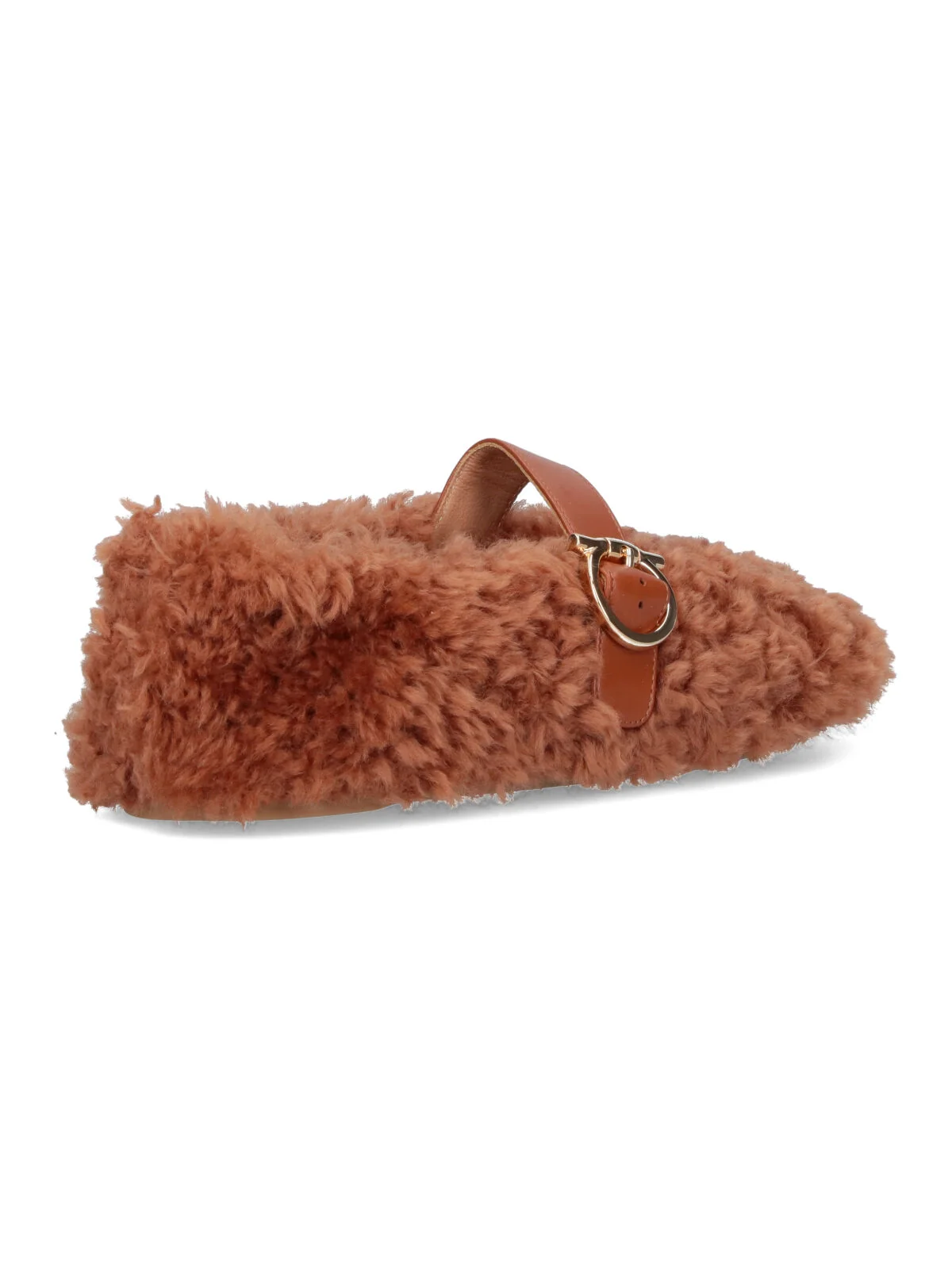 Ferragamo Lamb Fur and Leather Flat Shoes for Women - Image 4