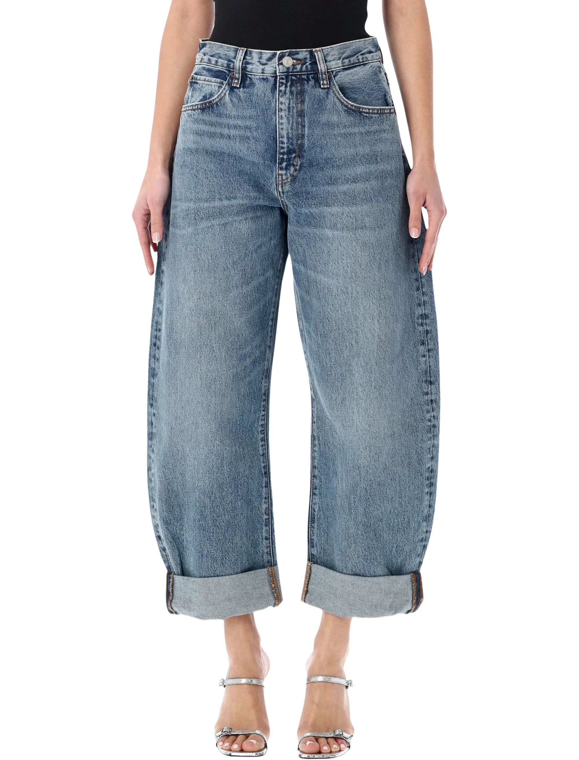 Frame The Bubble High-rise Barrel-leg Jeans