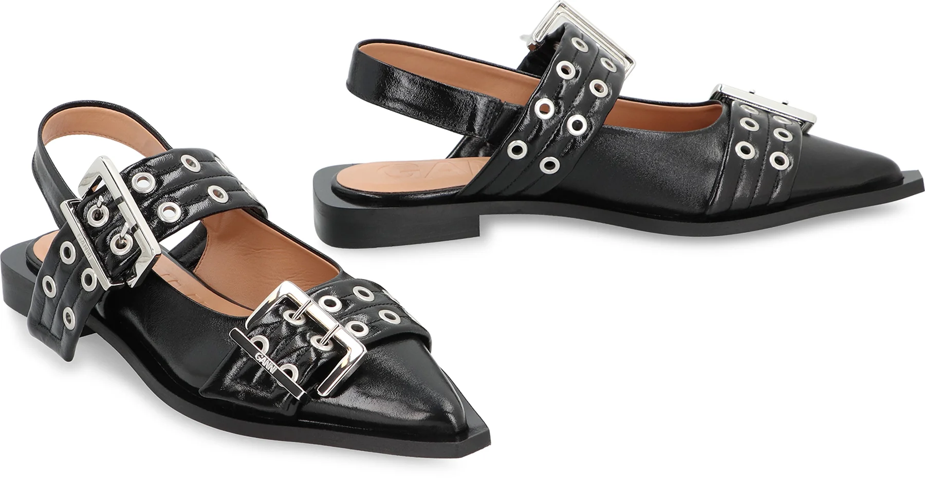 GANNI Feminine Buckle Ballerinas - Image 7