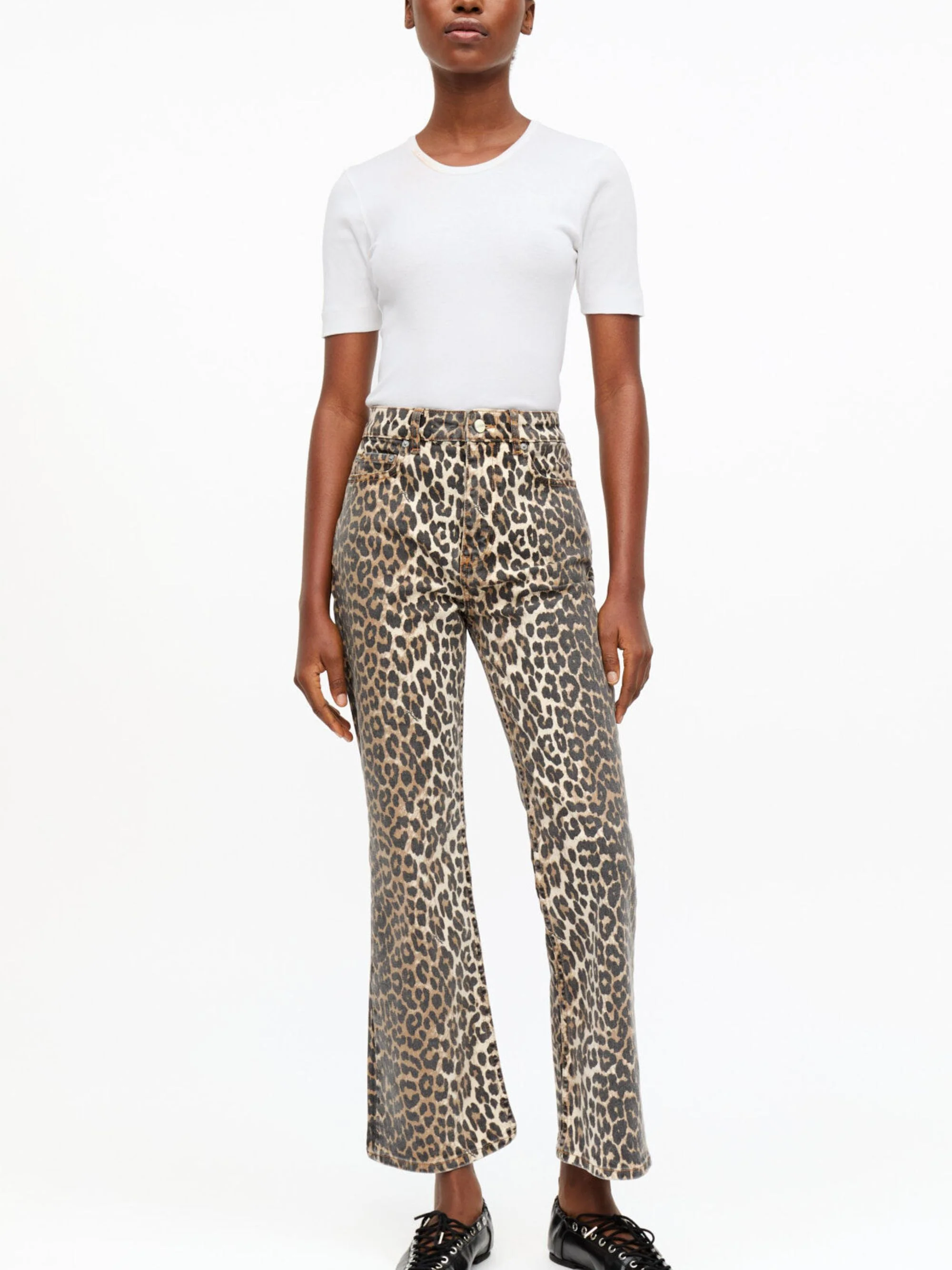Ganni High Waist Animal Print Jeans for Women - Image 5