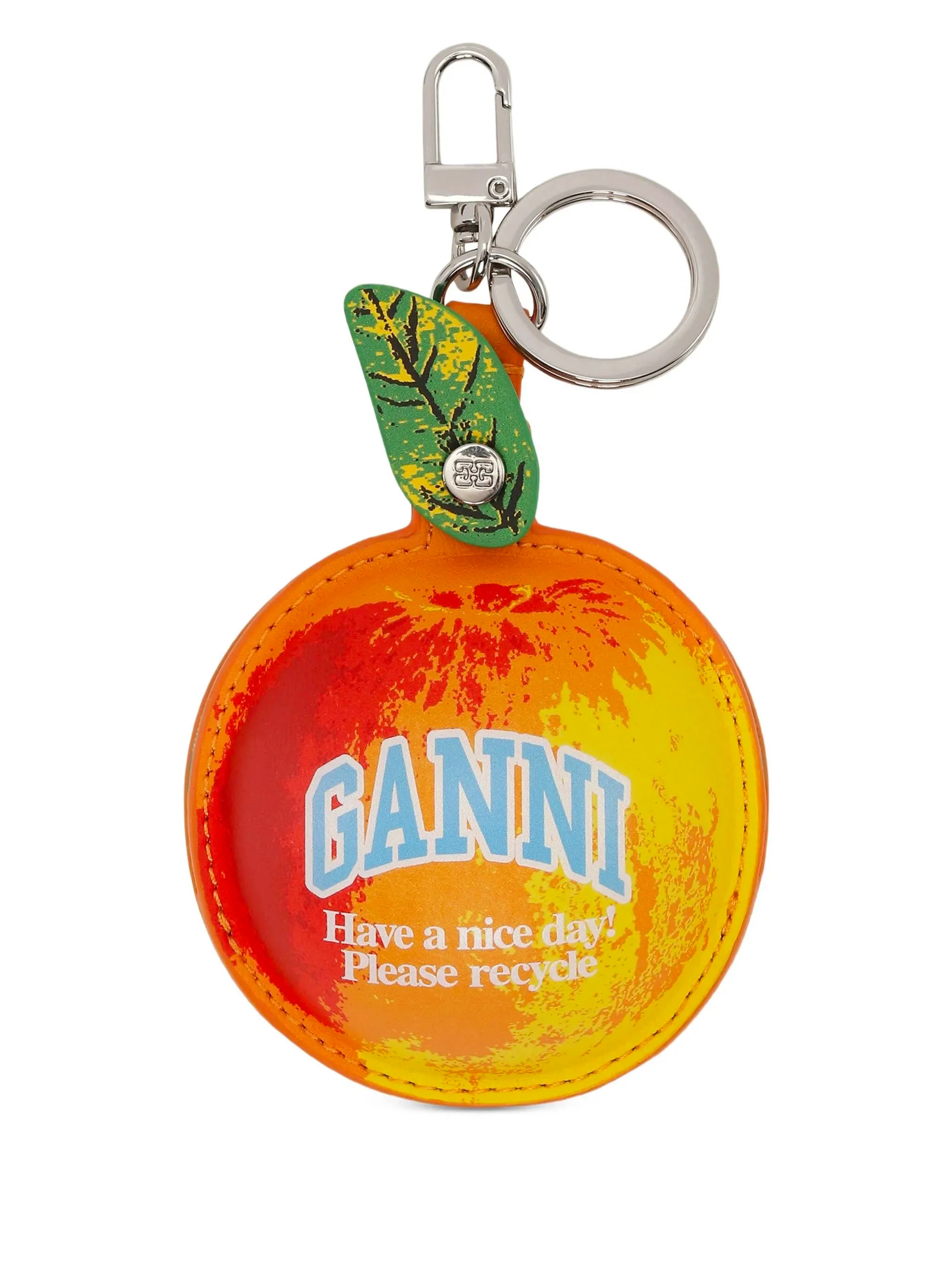 Ganni Silver-Tone Keyring with Snap Clasp, 7.5 x 14 x 2.5 cm