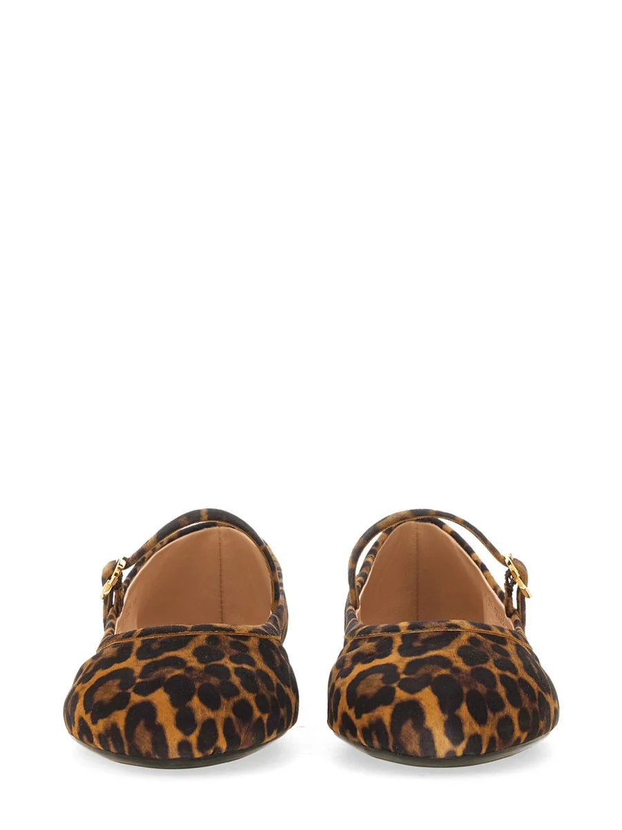 GIANVITO ROSSI Carla Leopard-print Suede Mary Jane Ballet Flats - Image 5