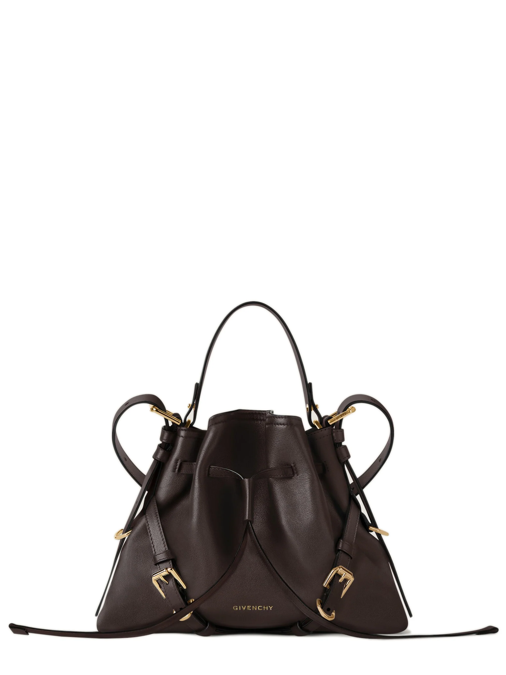 Givenchy Small Mini Calfskin Bucket Bag with Drawstring Closure and Removable Strap