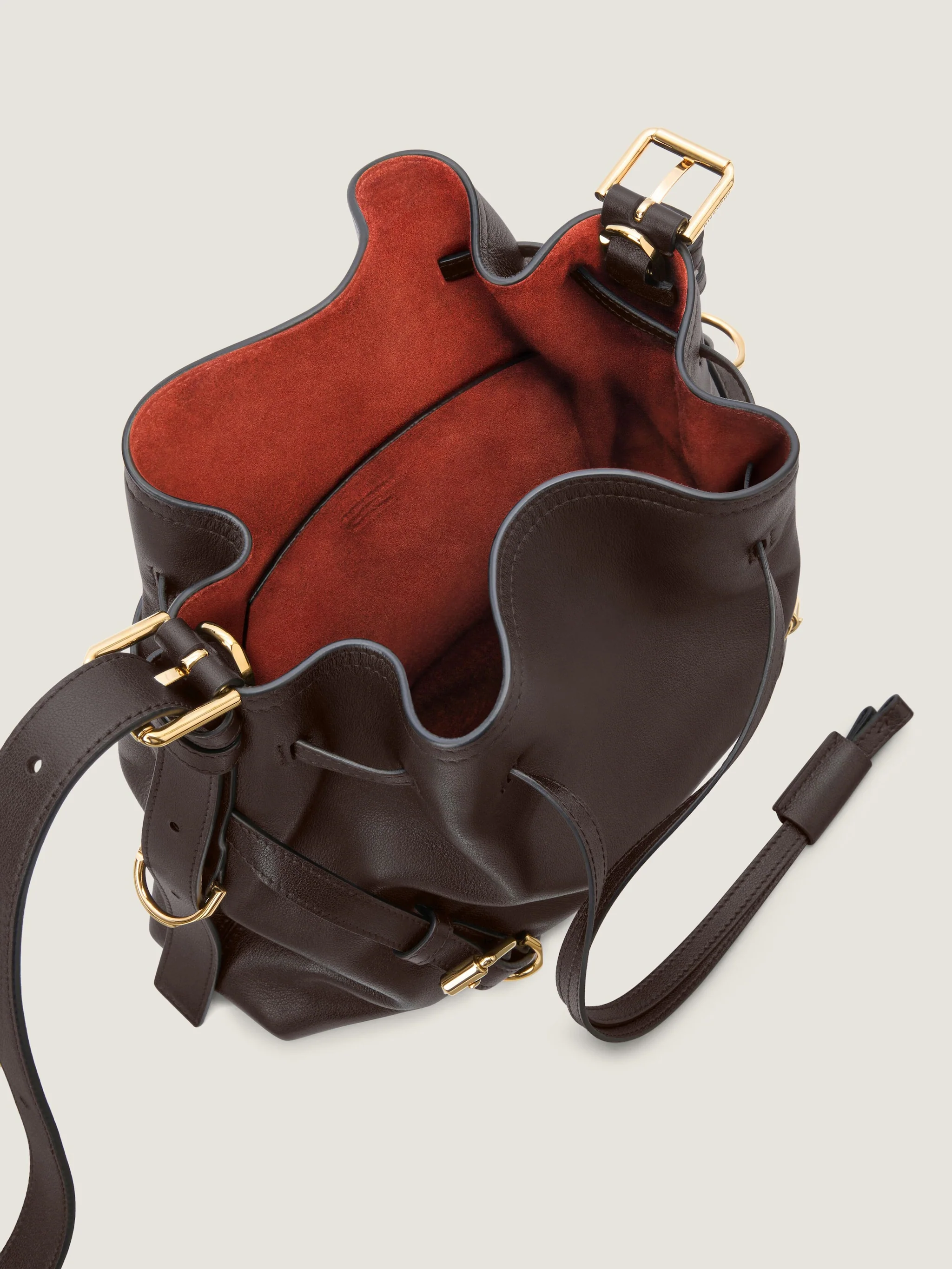 Givenchy Small Mini Calfskin Bucket Bag with Drawstring Closure and Removable Strap - Image 5