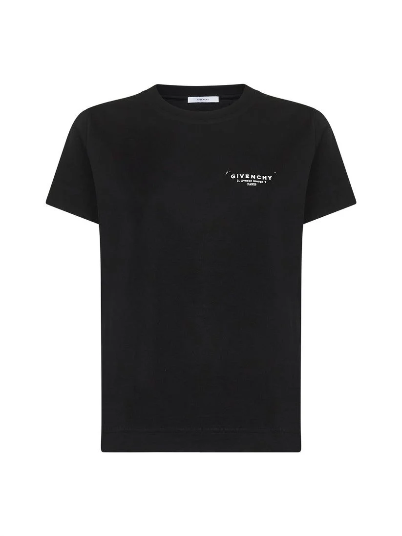 GIVENCHY T-shirt in Cotton with GIVENCHY Stamp Print - Image 2
