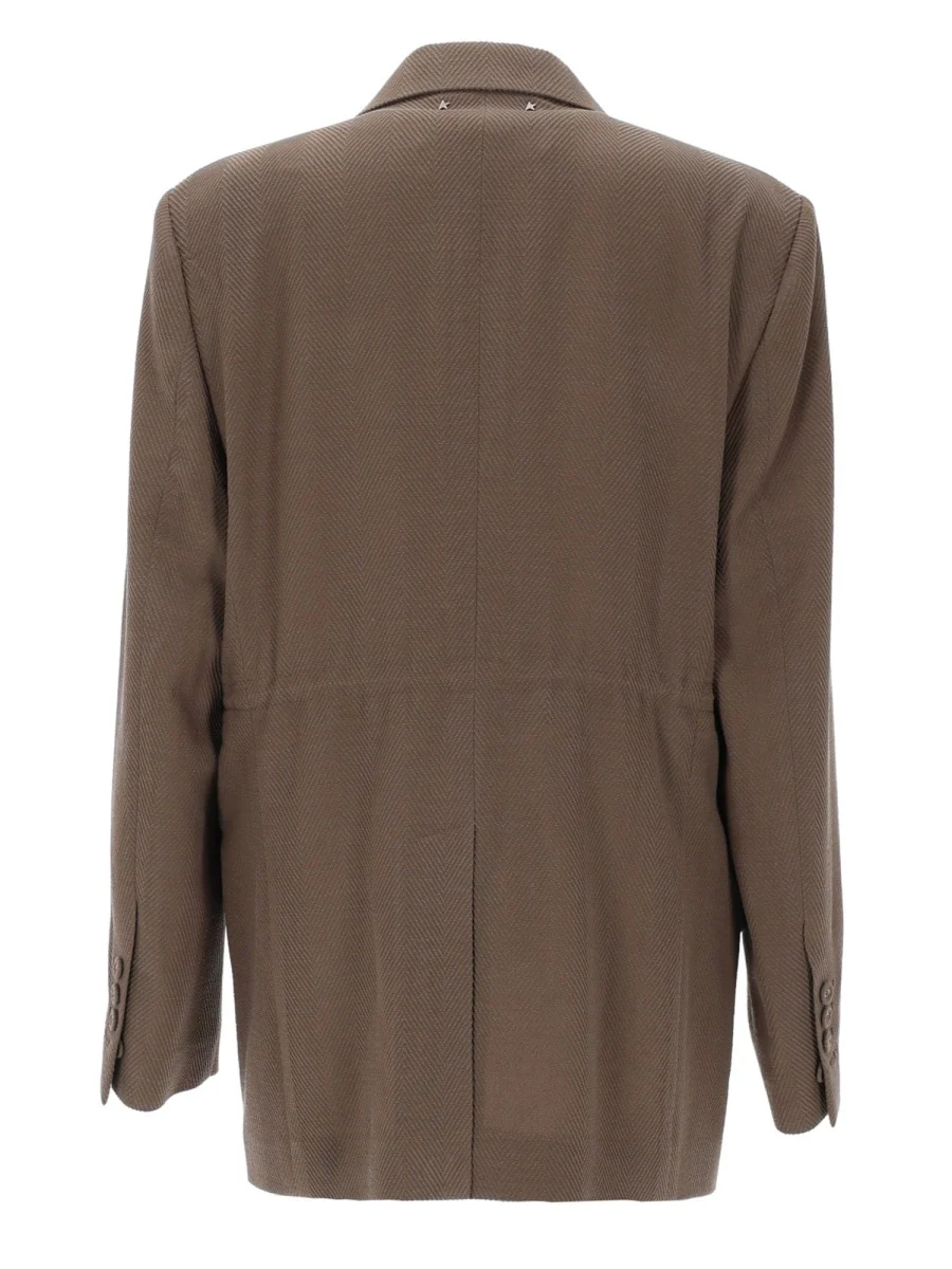 GOLDEN GOOSE Double-breasted Blazer in Chevron Wool Blend - Image 2