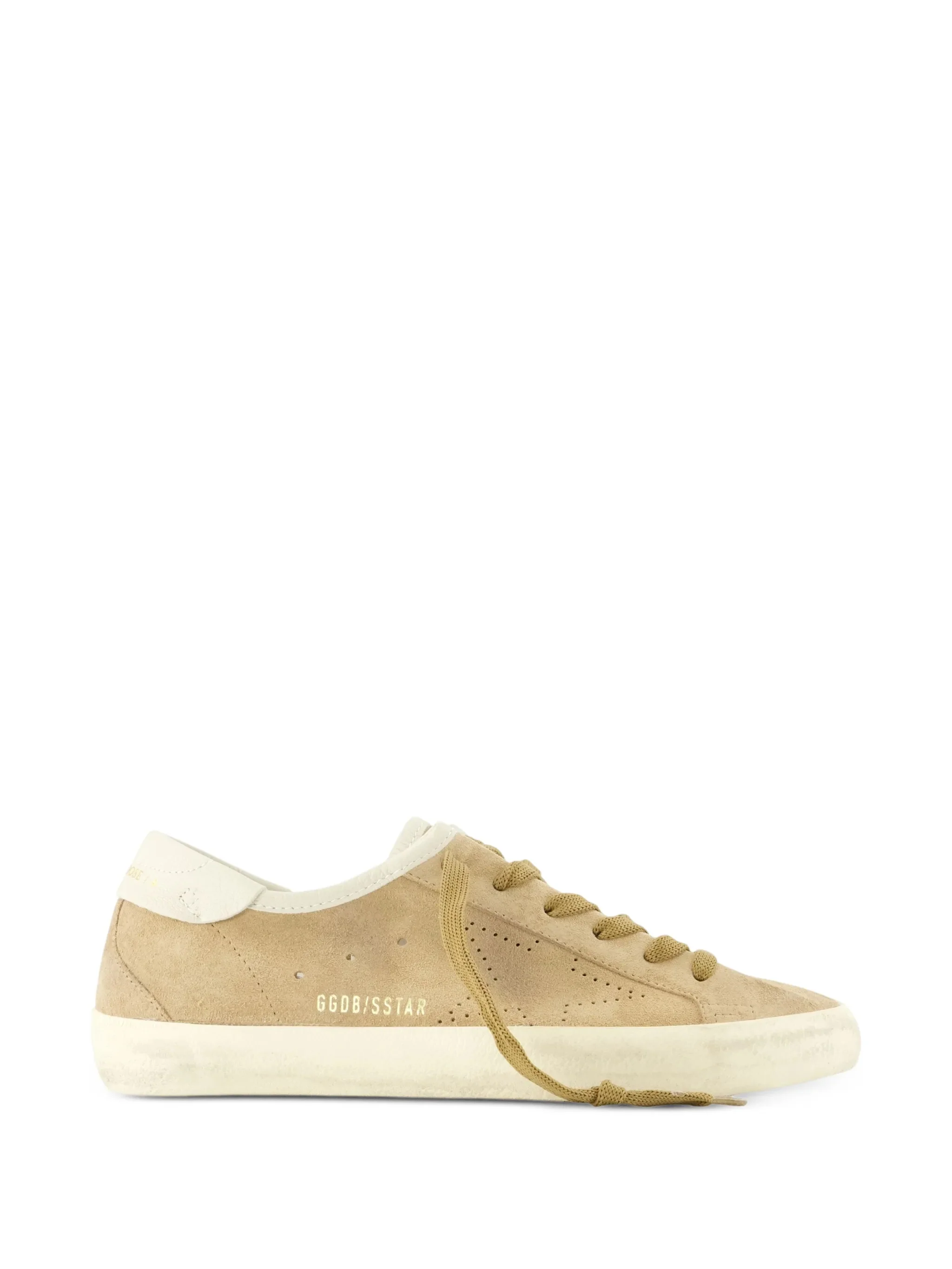 Golden Goose Suede Sneaker with Perforated Star, Heel Tab & Contrast Edge