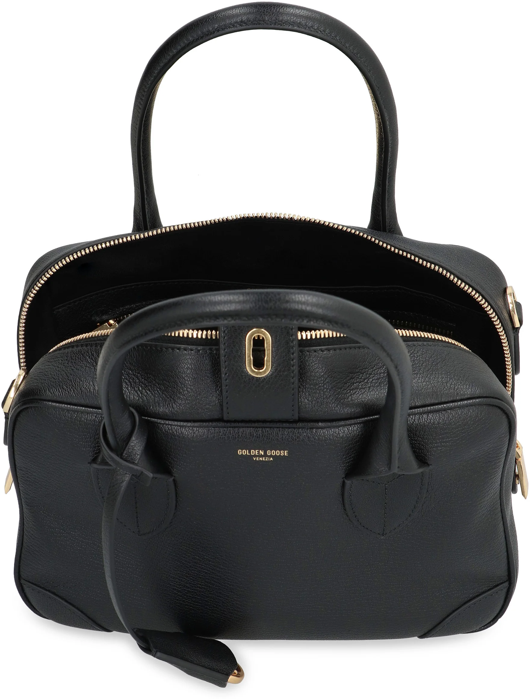 Golden Goose Vita Mini Leather Handbag with Key Ring, Turn-Lock & Adjustable Shoulder Strap - Image 6