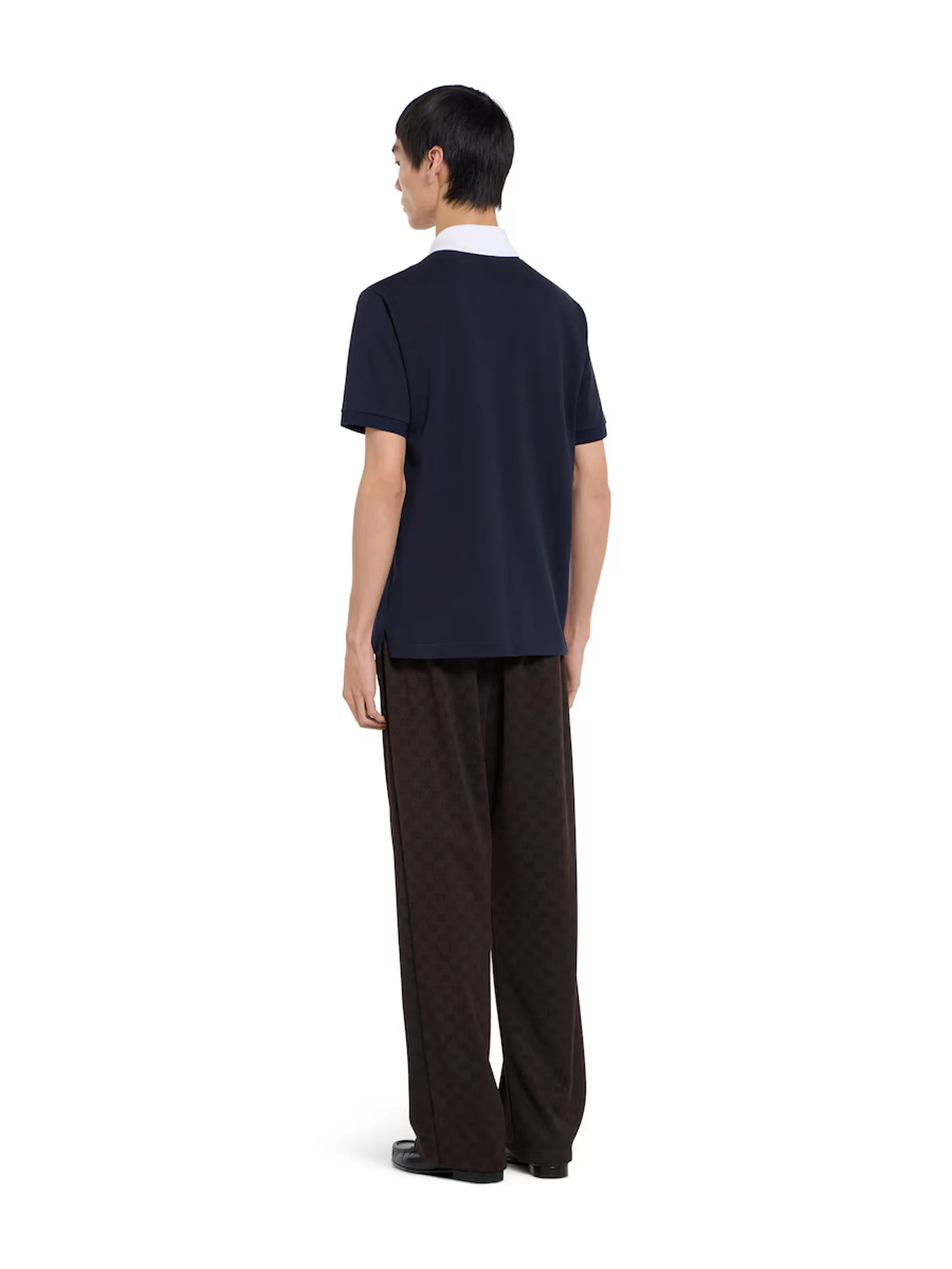 Gucci Cotton-Blend Polo Shirt with Web-Trim Placket and Chest Pocket - Image 4