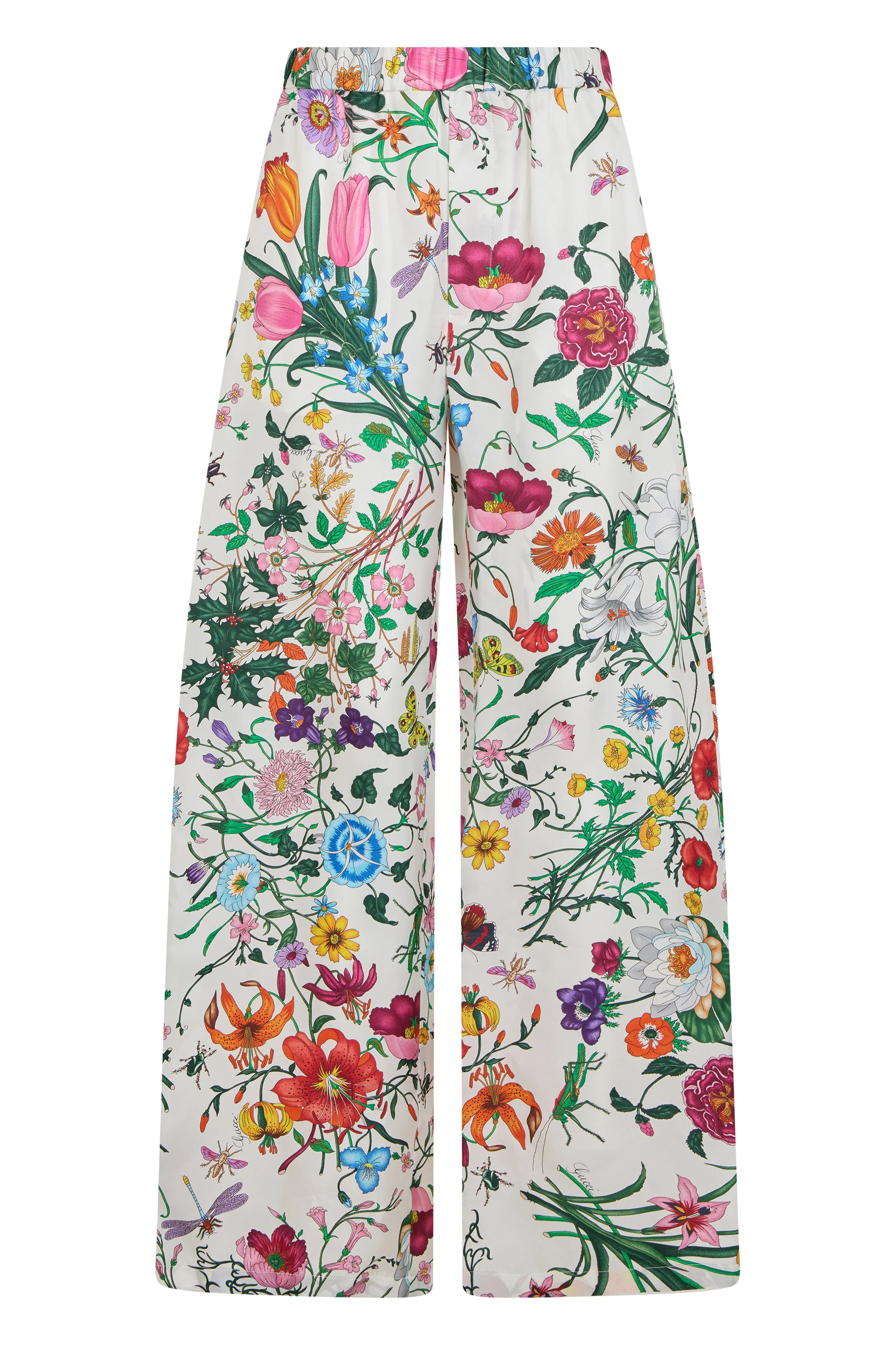 Gucci Floral Silk Wide-Leg Palazzo Pants