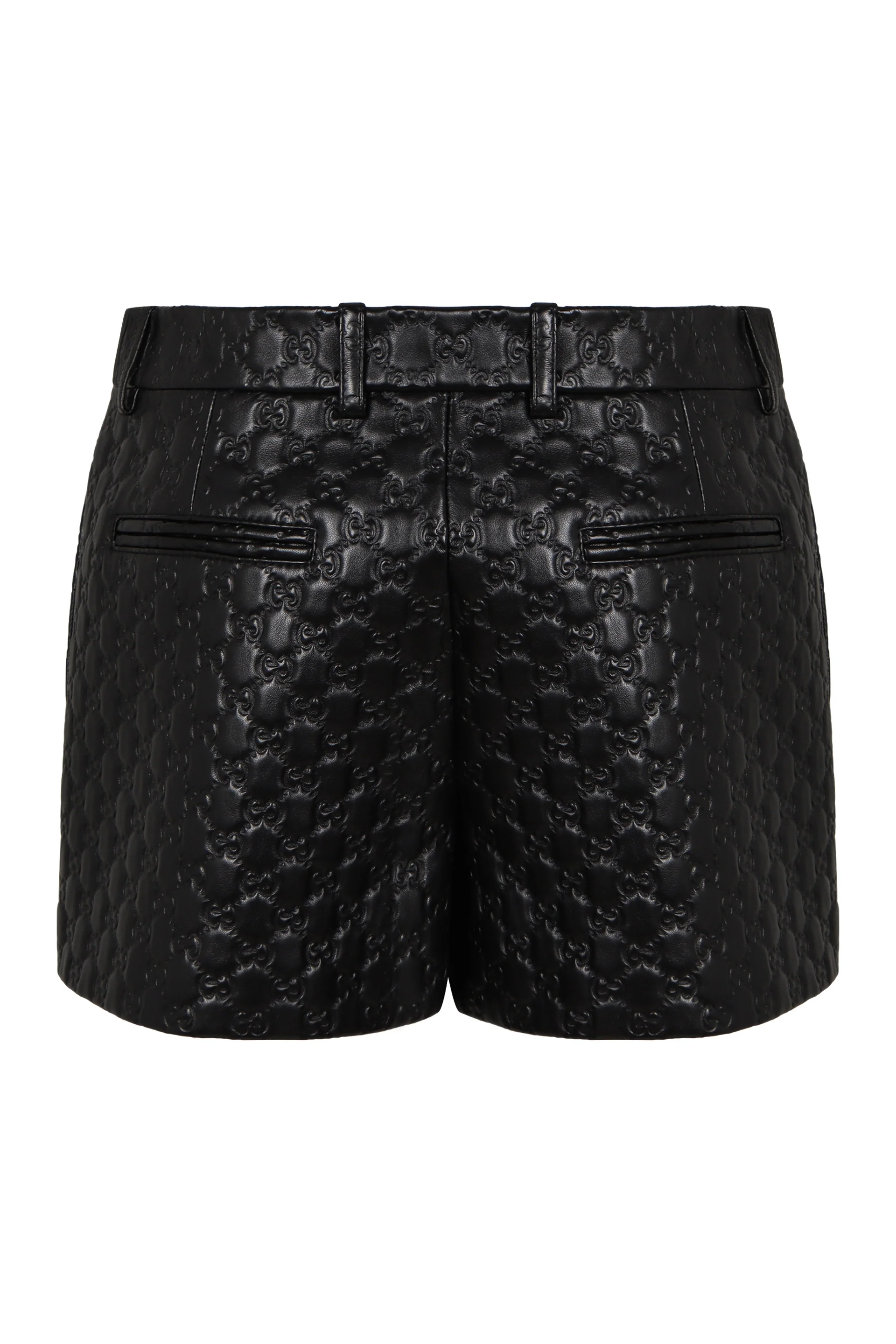 Gucci Leather Shorts with GG Embossing - Image 2