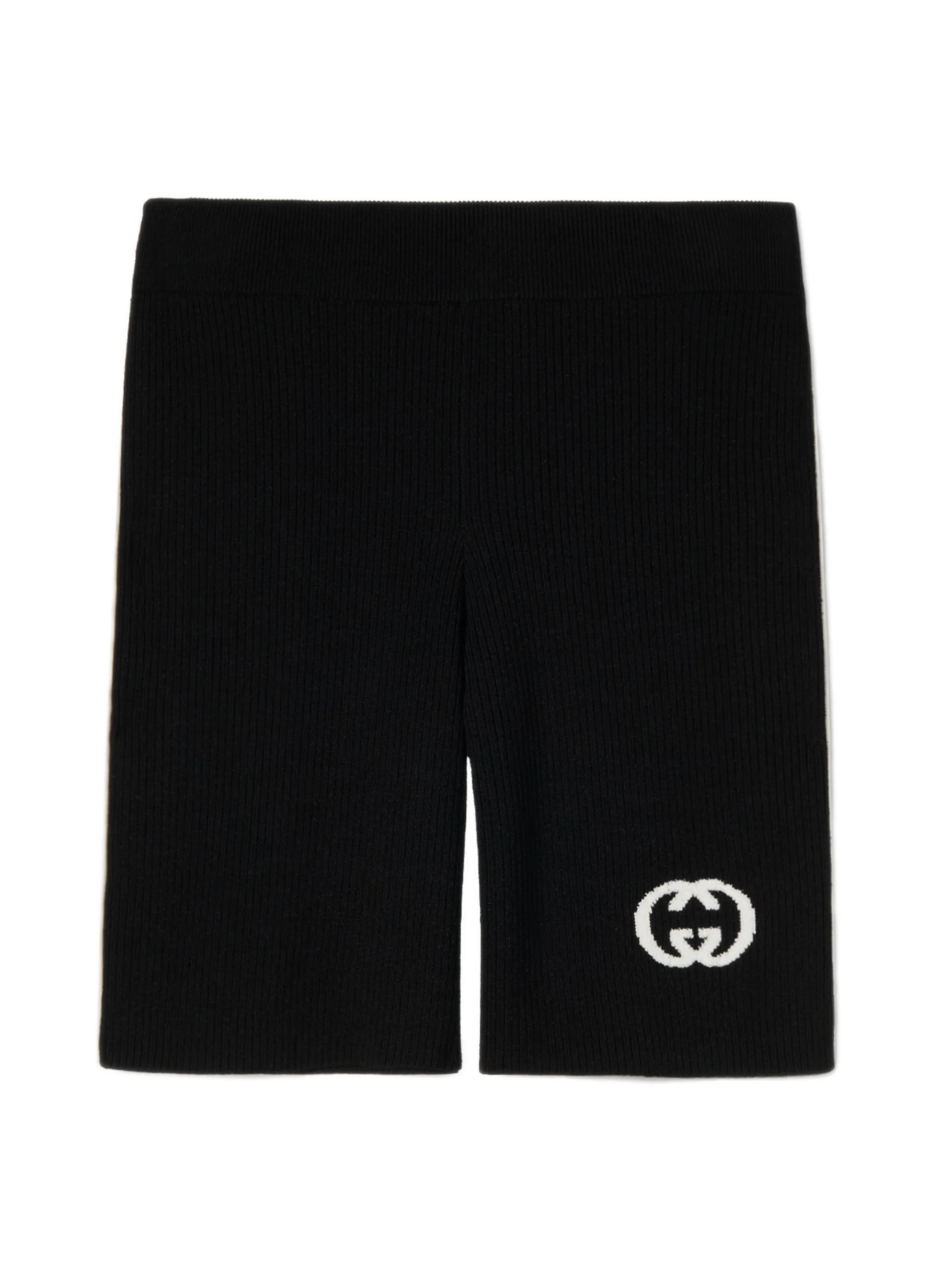 Gucci Woman Interlocking G Intarsia Fine Rib Viscose Shorts