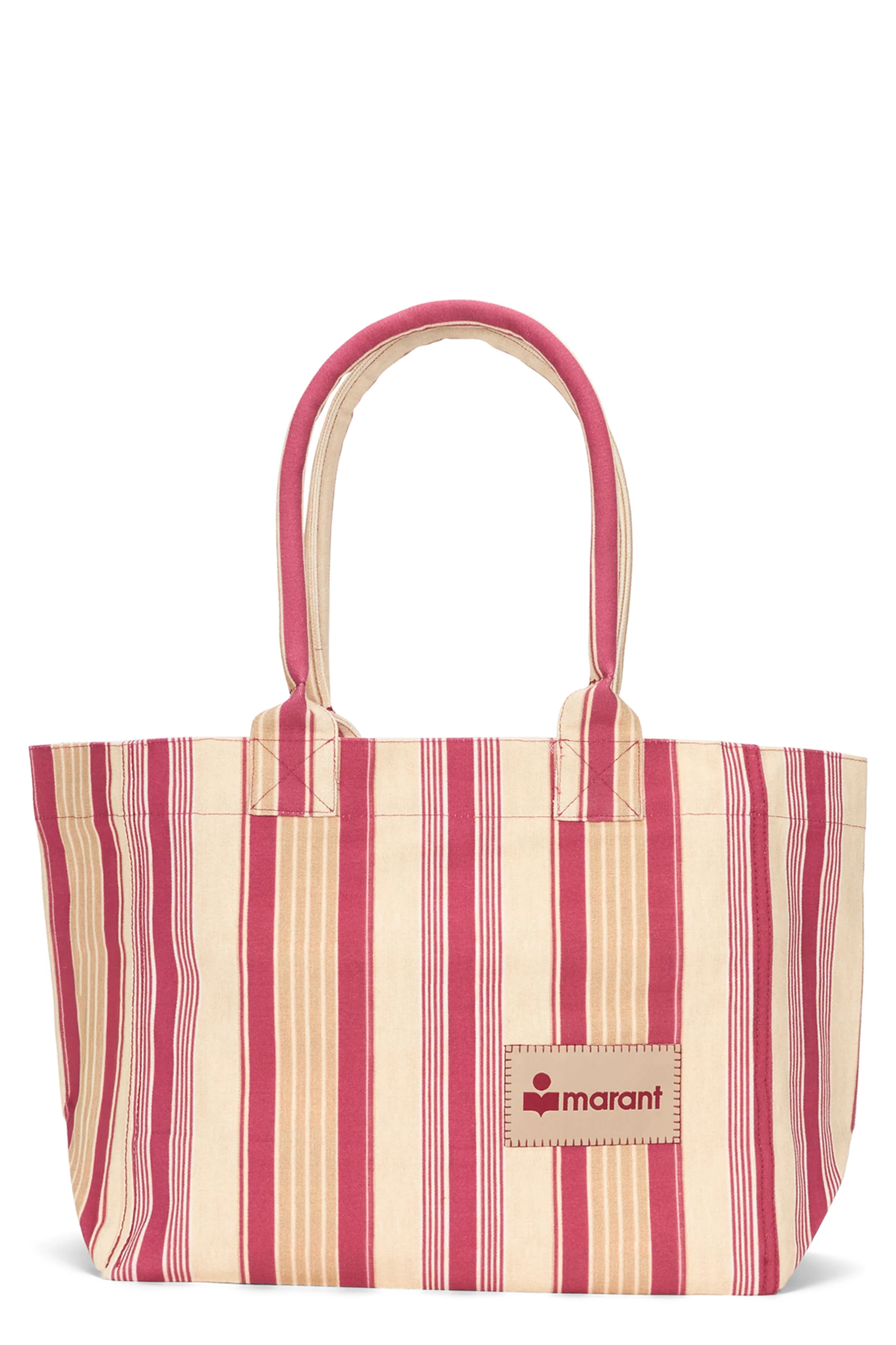 Isabel Marant Tote Handbag with Logo Patch and Striped Design