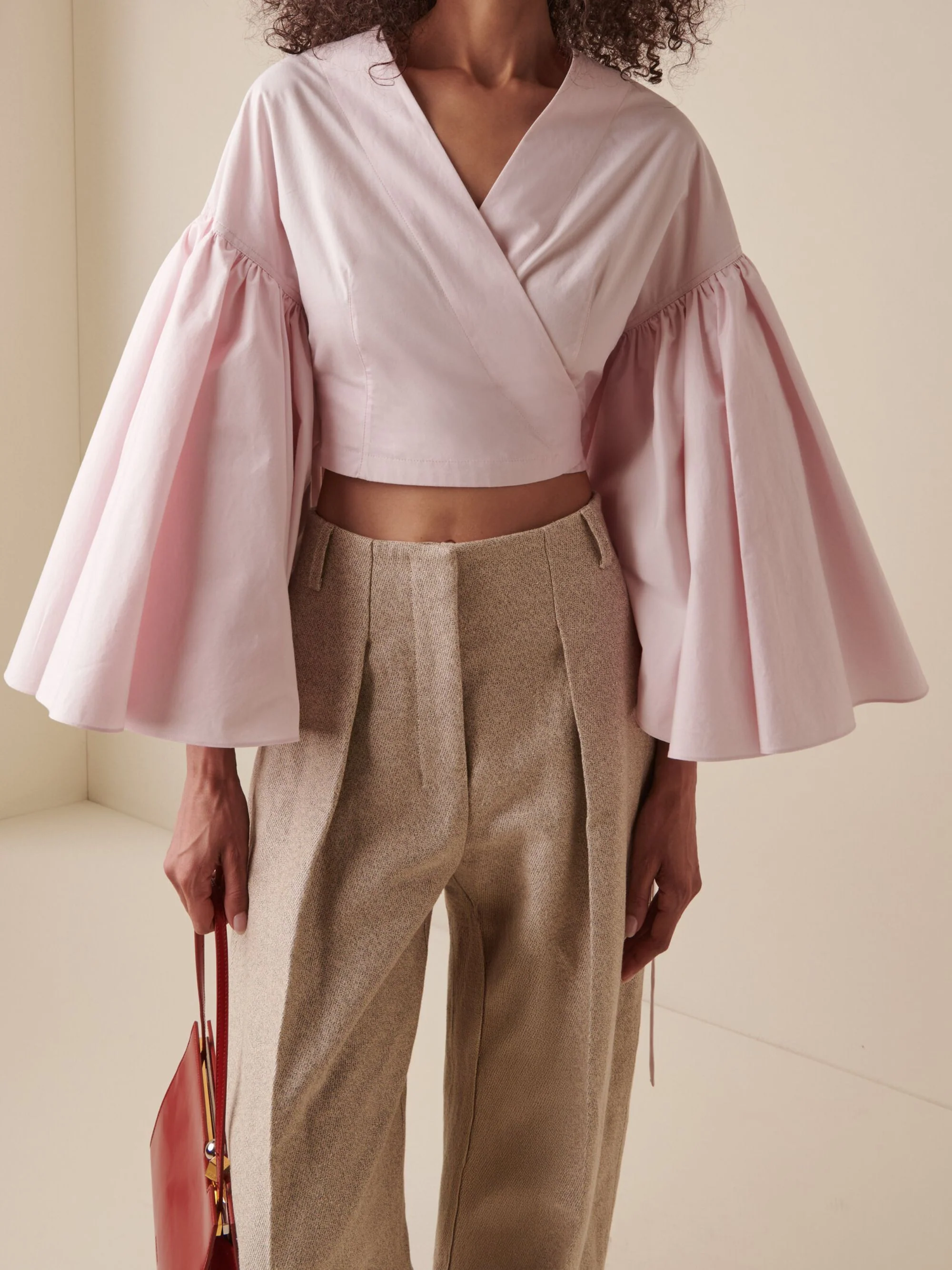 Jacquemus Cotton Balloon Top with Wrap and Tie Fastening - Image 2