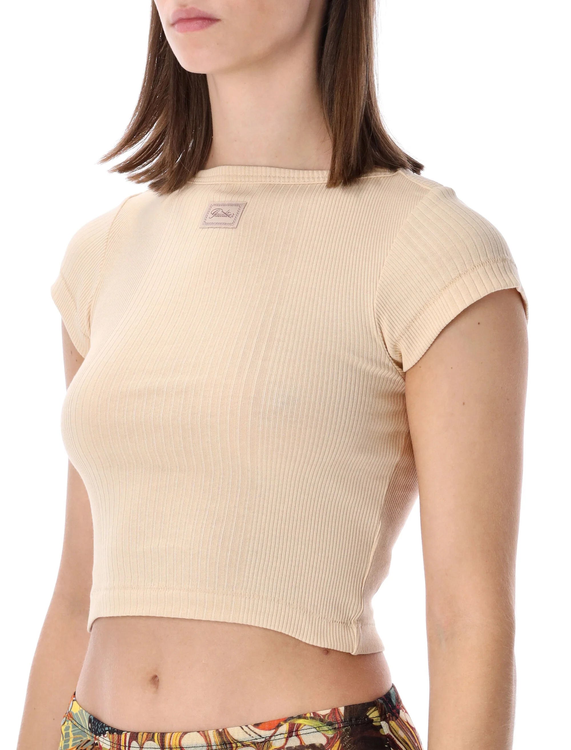 JEAN PAUL GAULTIER Slim Fit Mini Ribbed Baby Tee - Image 3