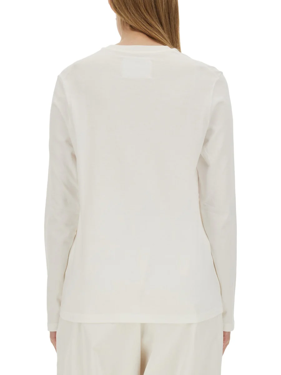 JIL SANDER Long Sleeve T-shirt with Contrasting Logo Print in Cotton Woman - Image 5