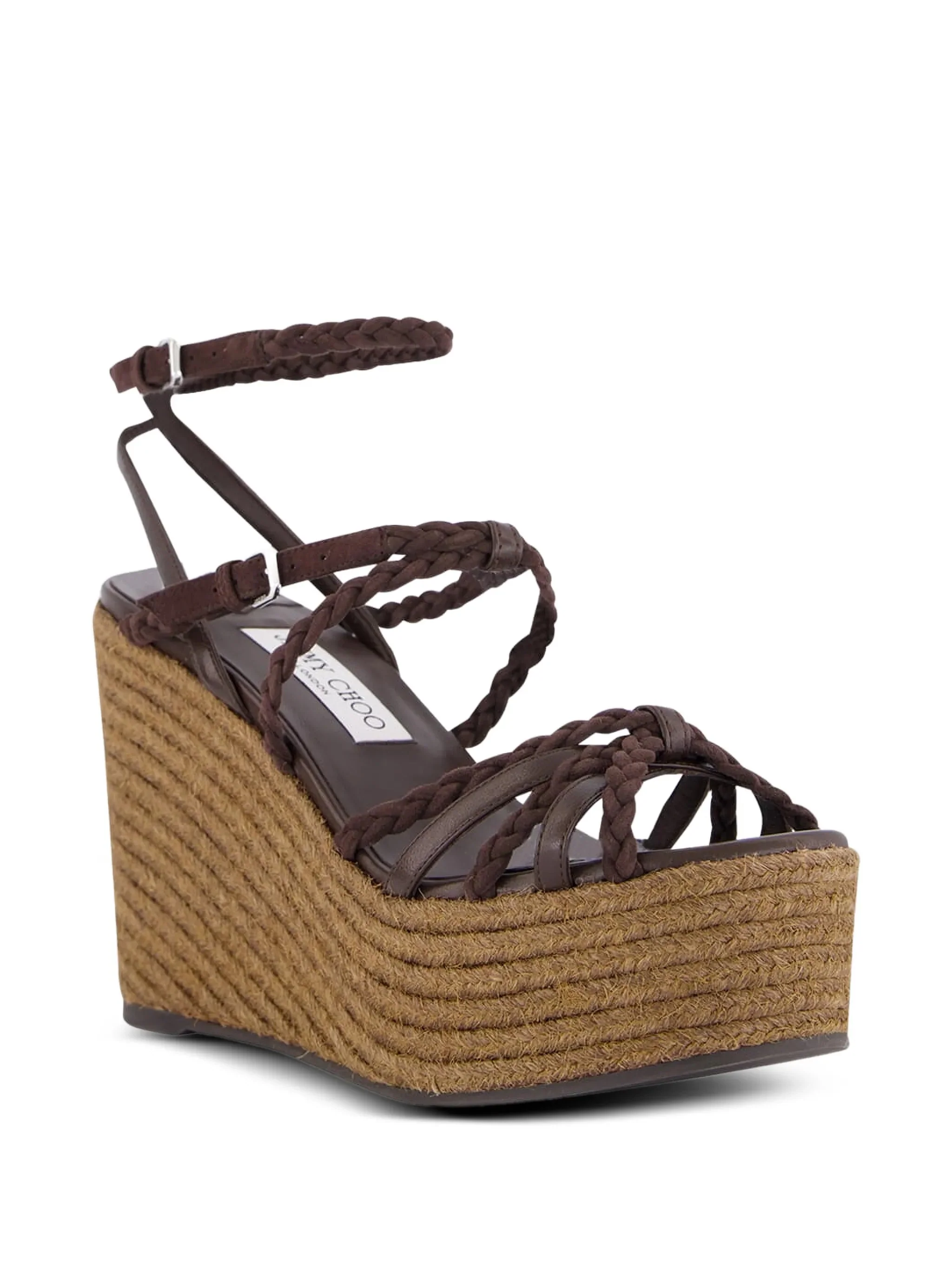 Jimmy Choo Jute Platform Sandals with Braided Straps, Leather Knot & Adjustable Ankle Strap - Image 5