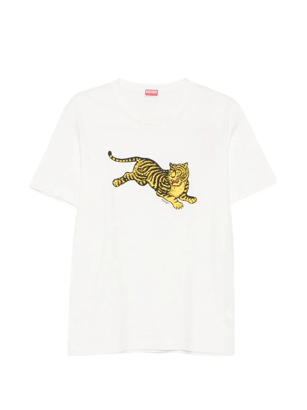 Kenzo Men's Off-White Tiger-Print T-Shirt