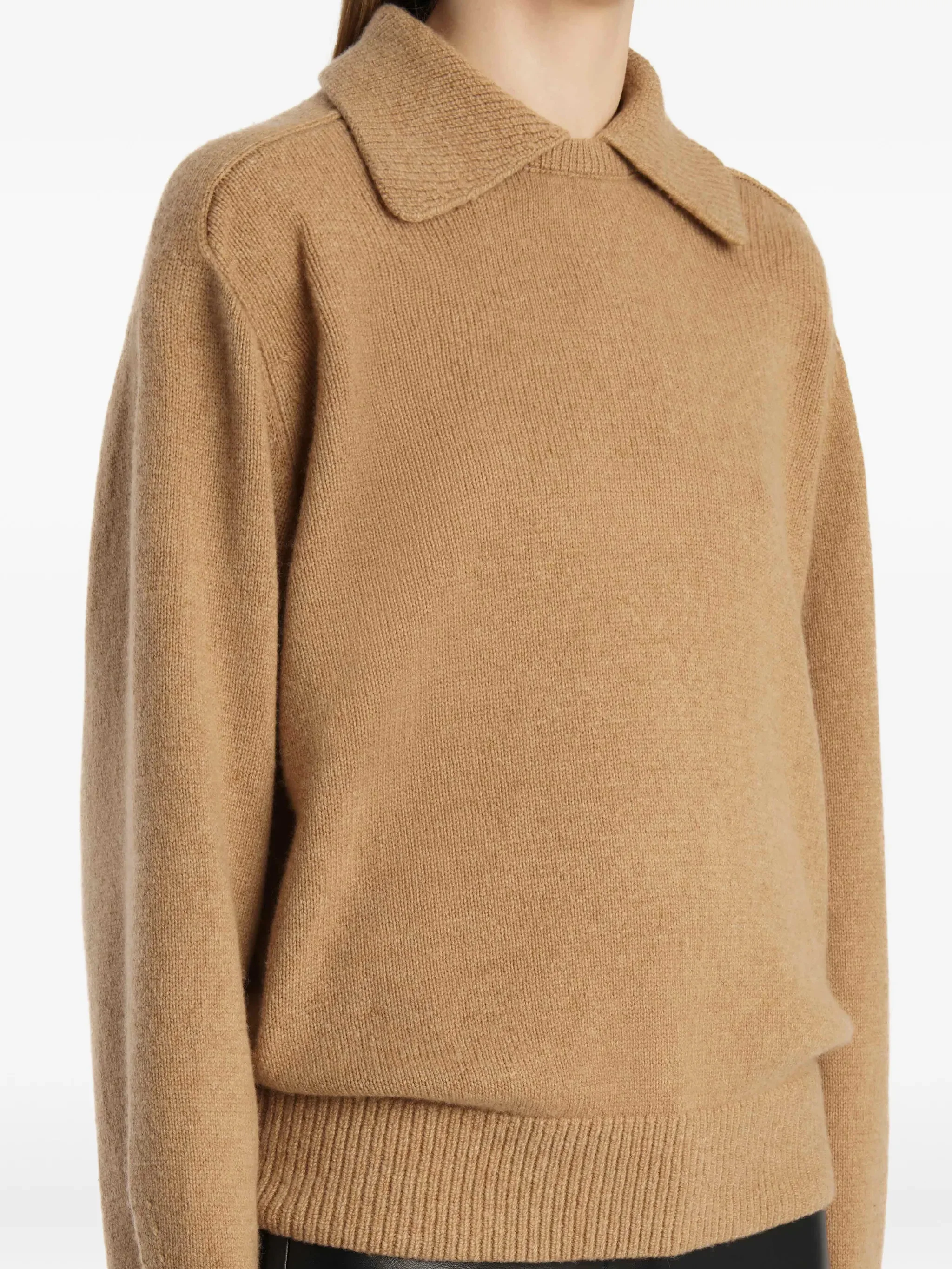 Khaite Ribbed Hem Polo Sweater - Size S - Image 6