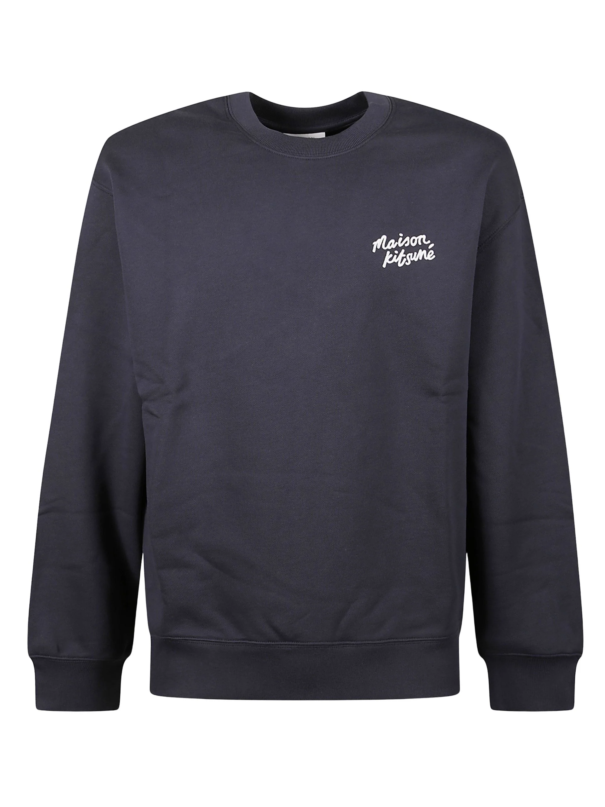 Maison Kitsune Crewneck Sweatshirt with Logo and Ribbed Cuffs and Hem - Image 2