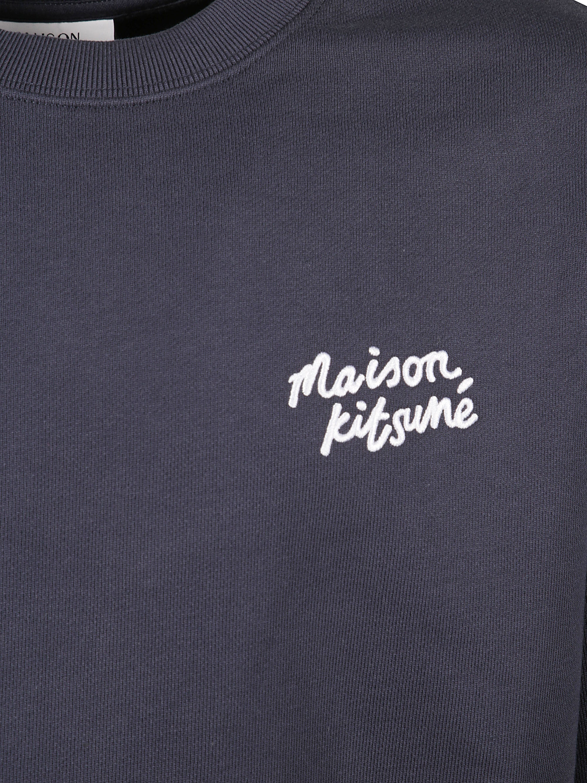Maison Kitsune Crewneck Sweatshirt with Logo and Ribbed Cuffs and Hem - Image 6