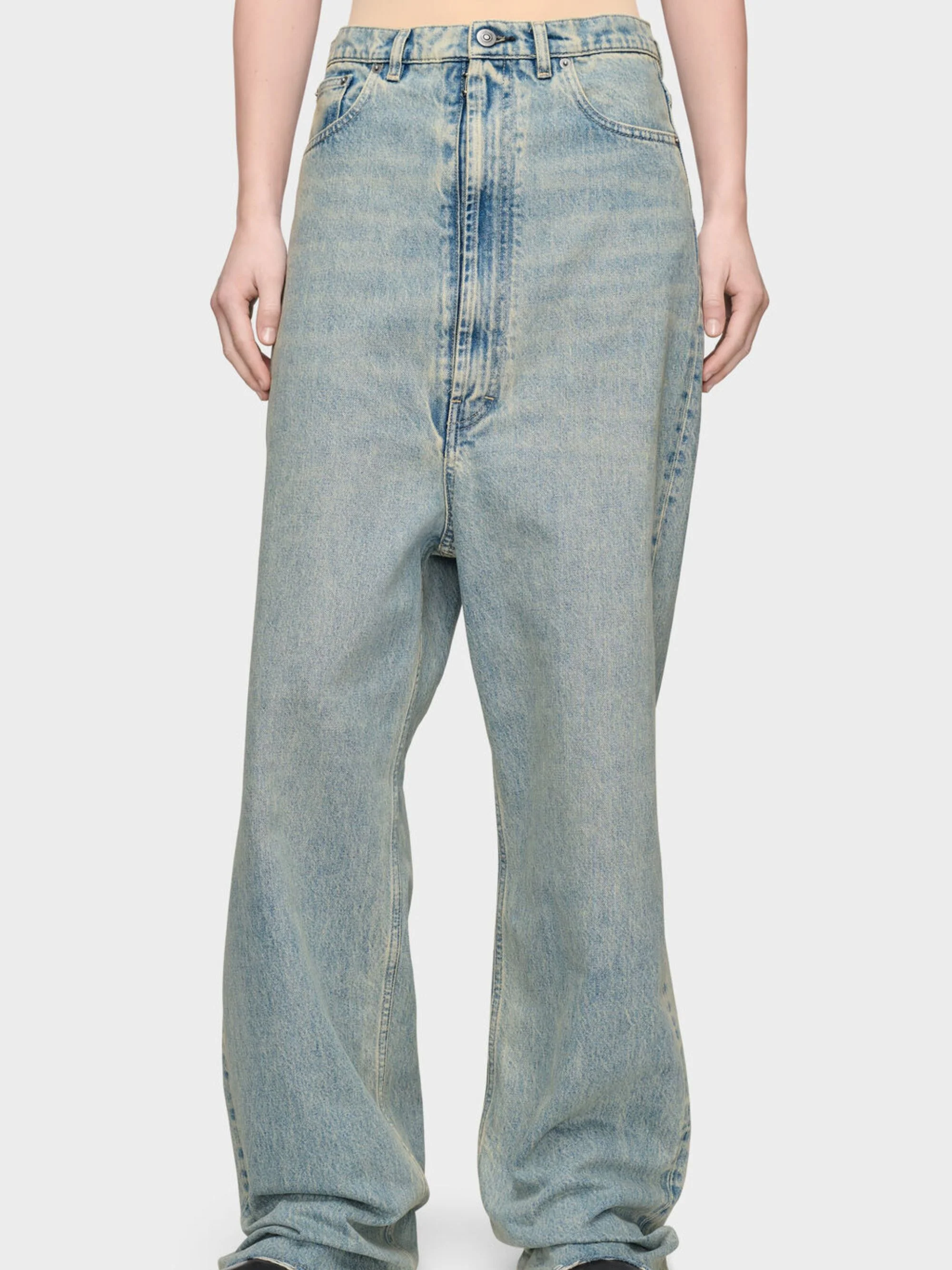Maison Margiela High-Waisted Denim Jeans with Unique Stitches - Women's - Image 2