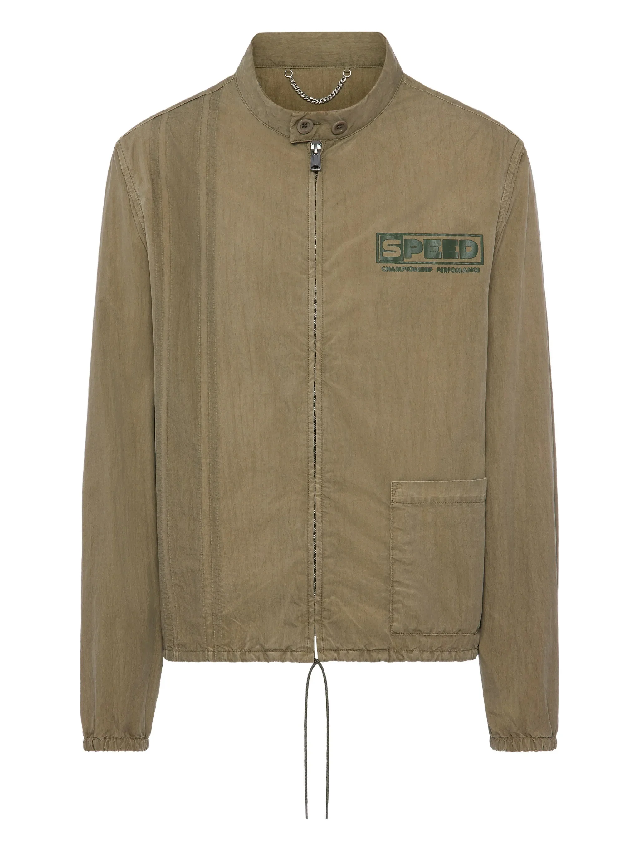 Maison Margiela SPEED Graphic Stand-Collar Zip-Front Long-Sleeve Jacket