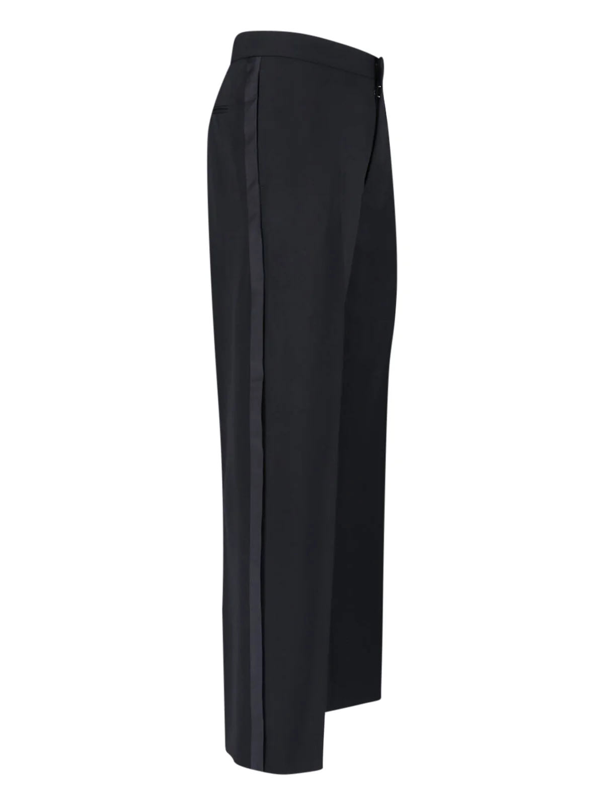 Maison Margiela Tailored Wool Trousers with Silk Trim and Cotton Pocket Lining - Image 3