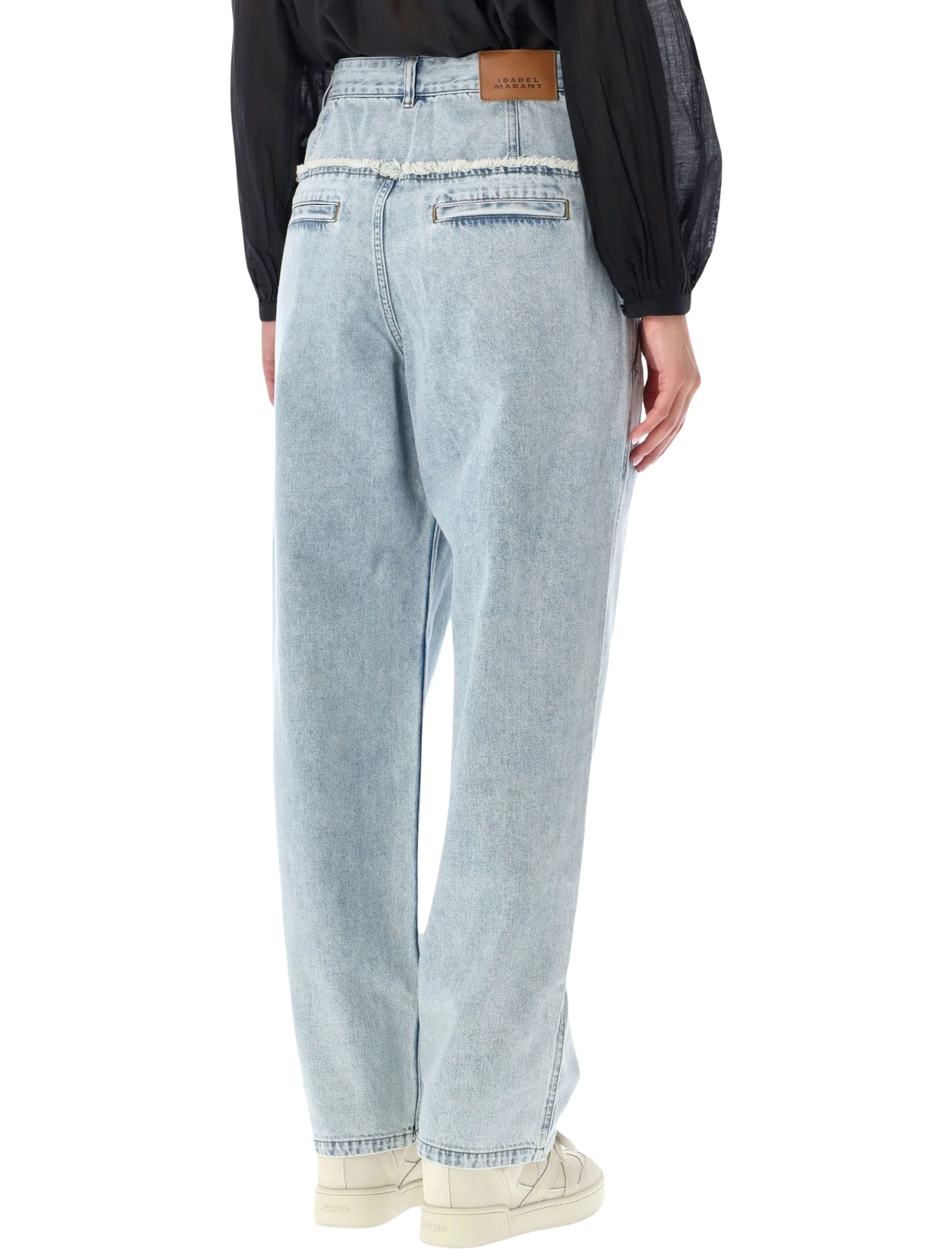 Marant Etoile Iniza Wide-Leg Pleated Denim Jeans - Image 2