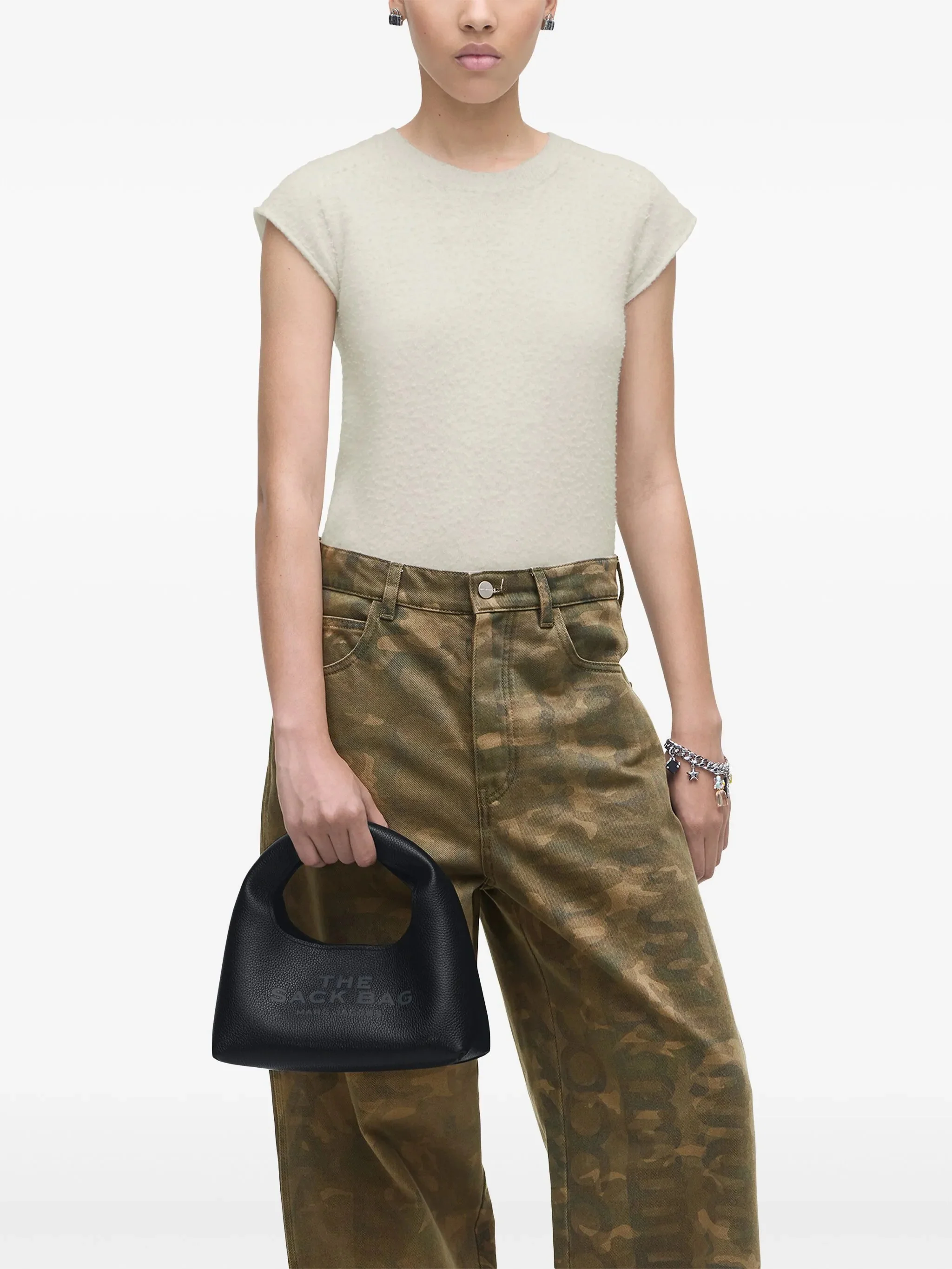 Marc Jacobs Structured Top-Handle Leather Bag with Logo Print - Image 2