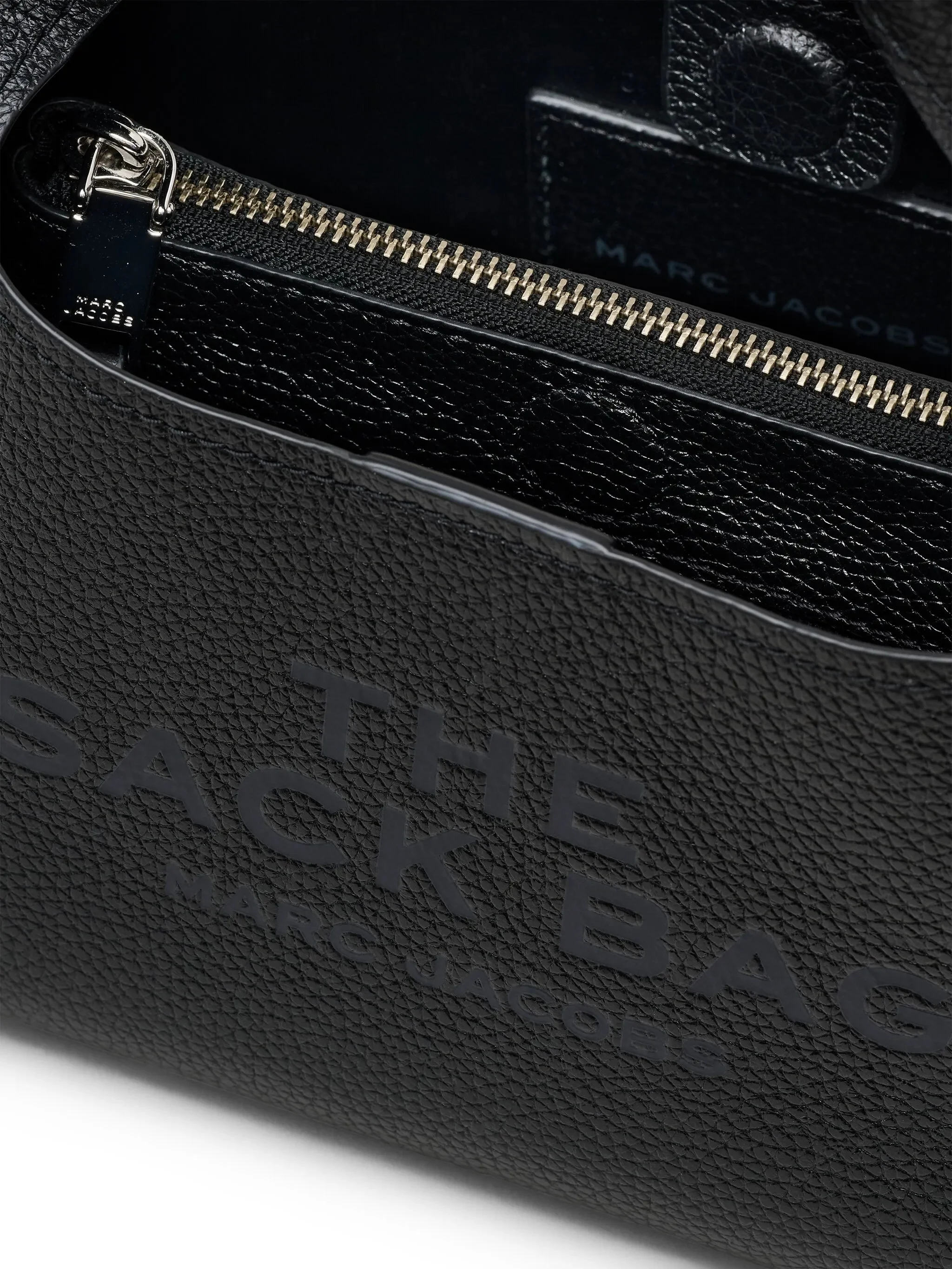 Marc Jacobs Structured Top-Handle Leather Bag with Logo Print - Image 6