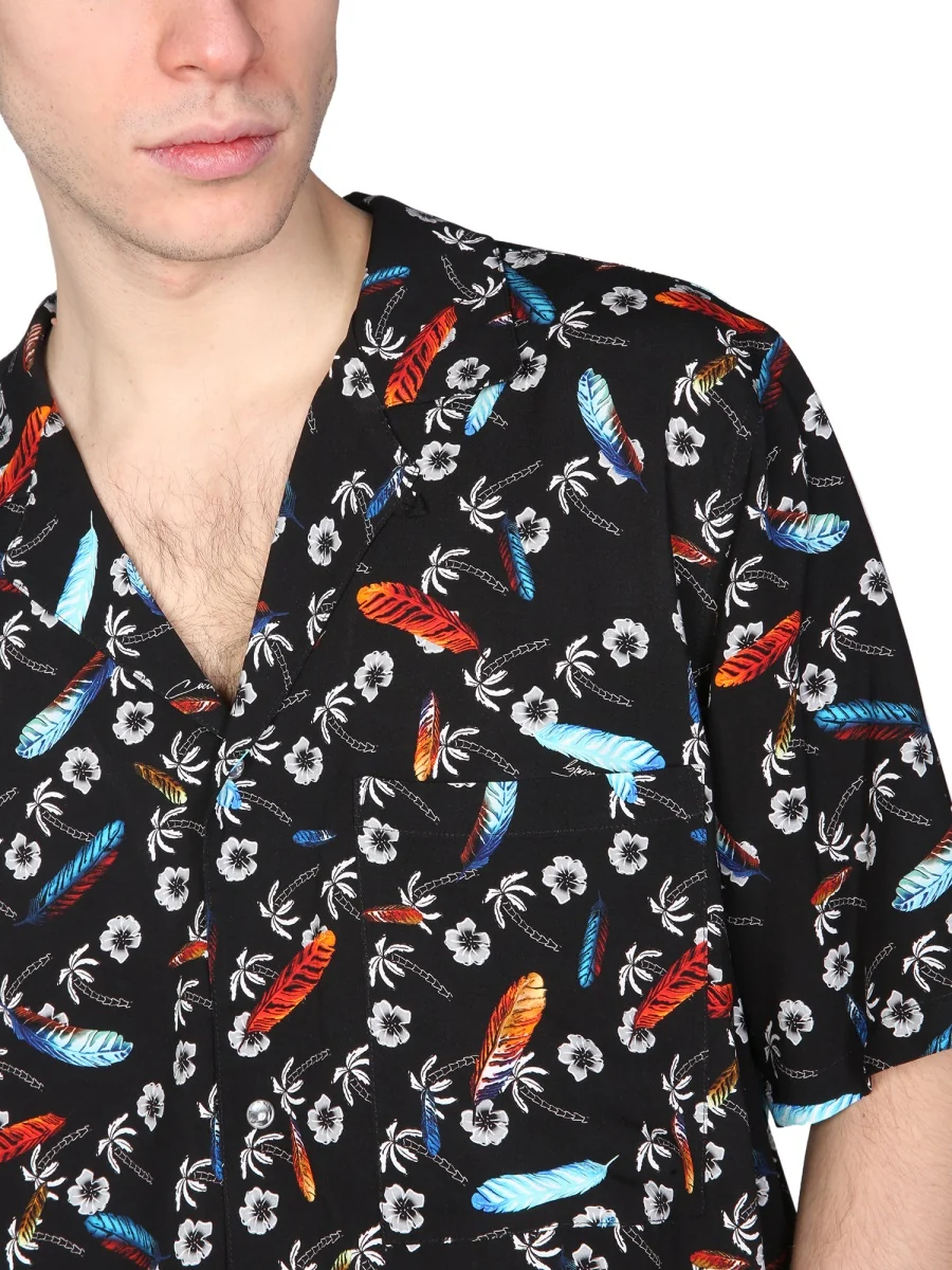 MARCELO BURLON COUNTY OF MILAN Floral-print Short-sleeve Shirt - Image 4