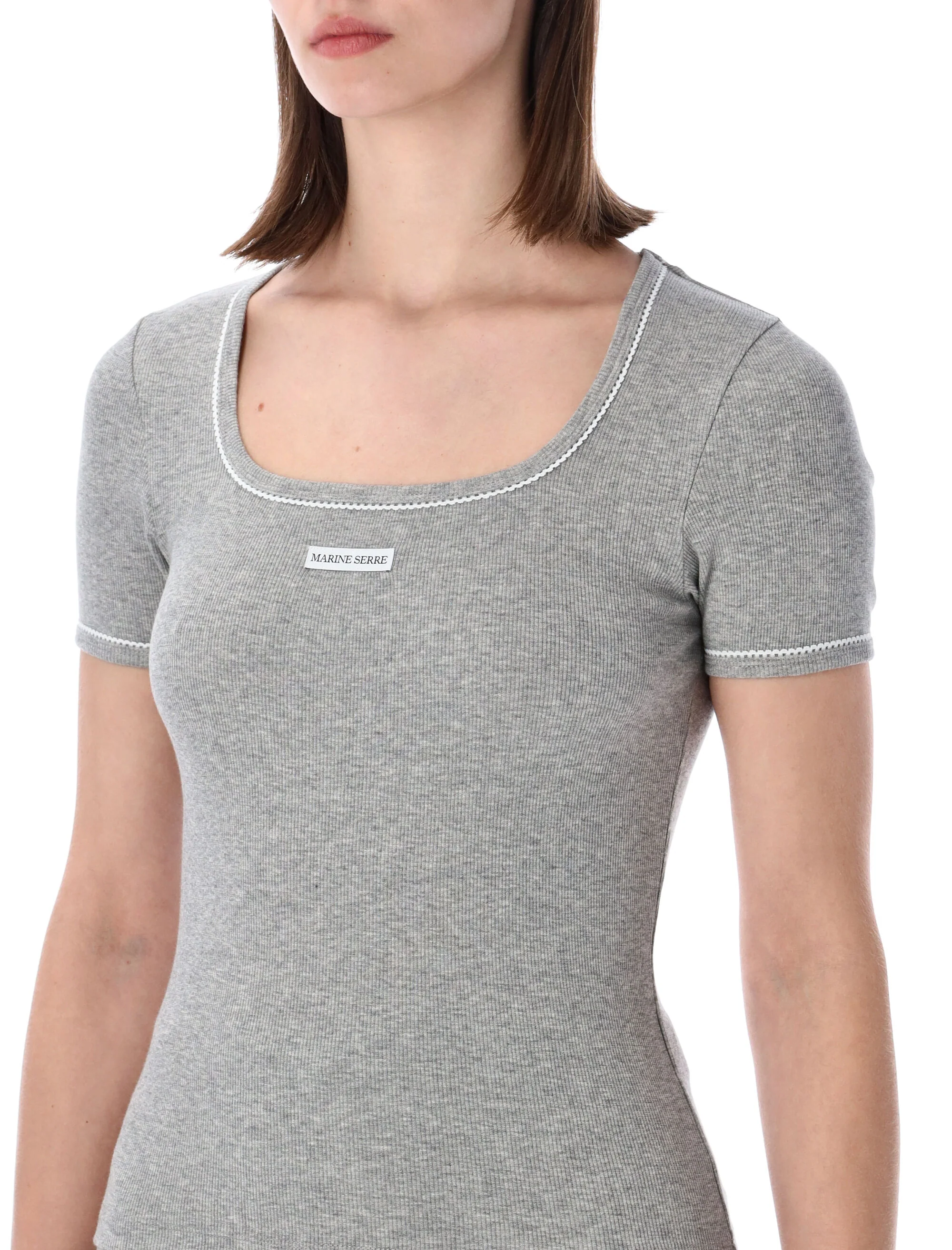 Marine Serre Sleek Square Neck T-shirt - Size S - Image 3