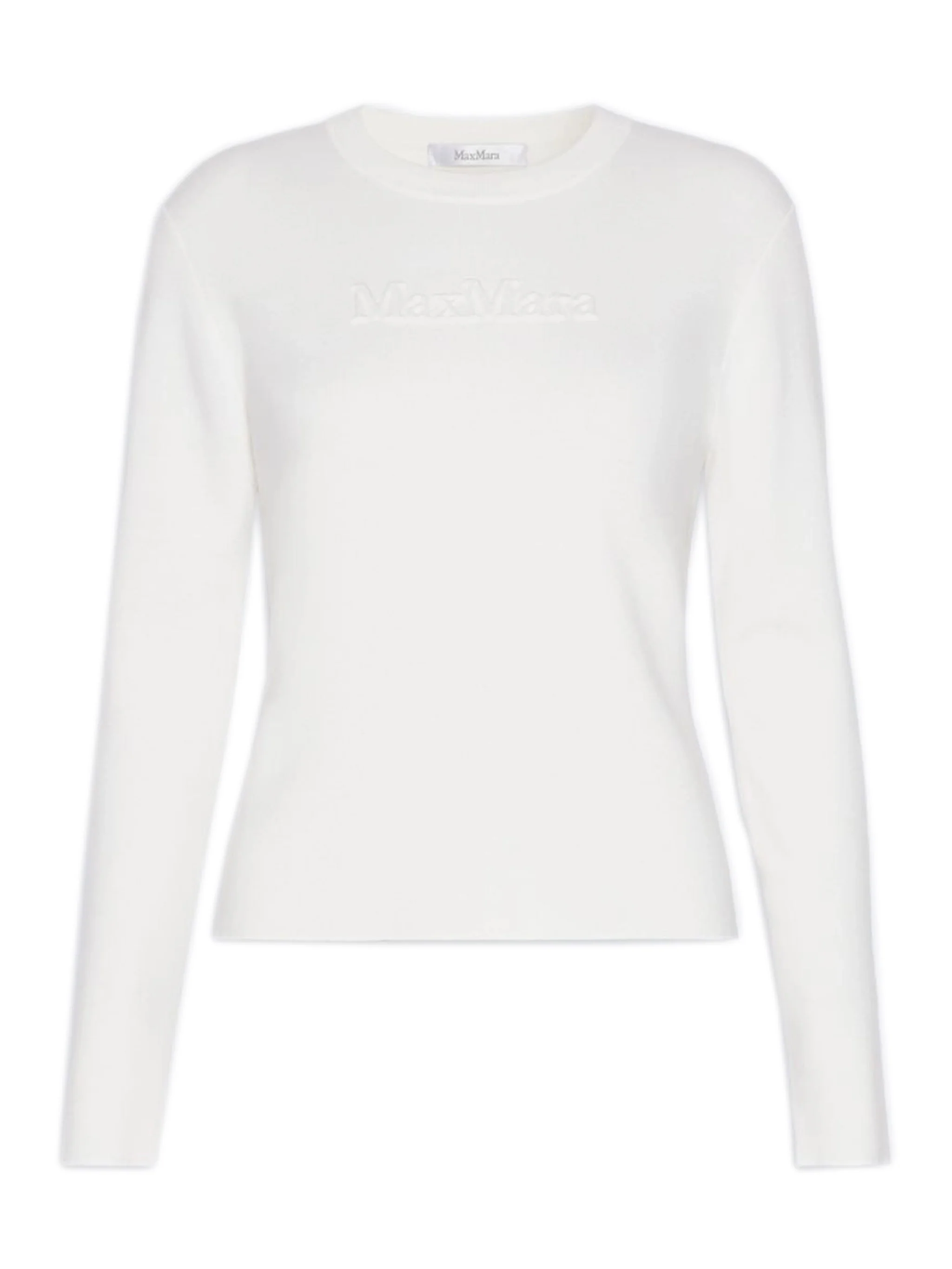 Max Mara Pure Wool Interlock Crewneck Sweater with Long Set-In Sleeves
